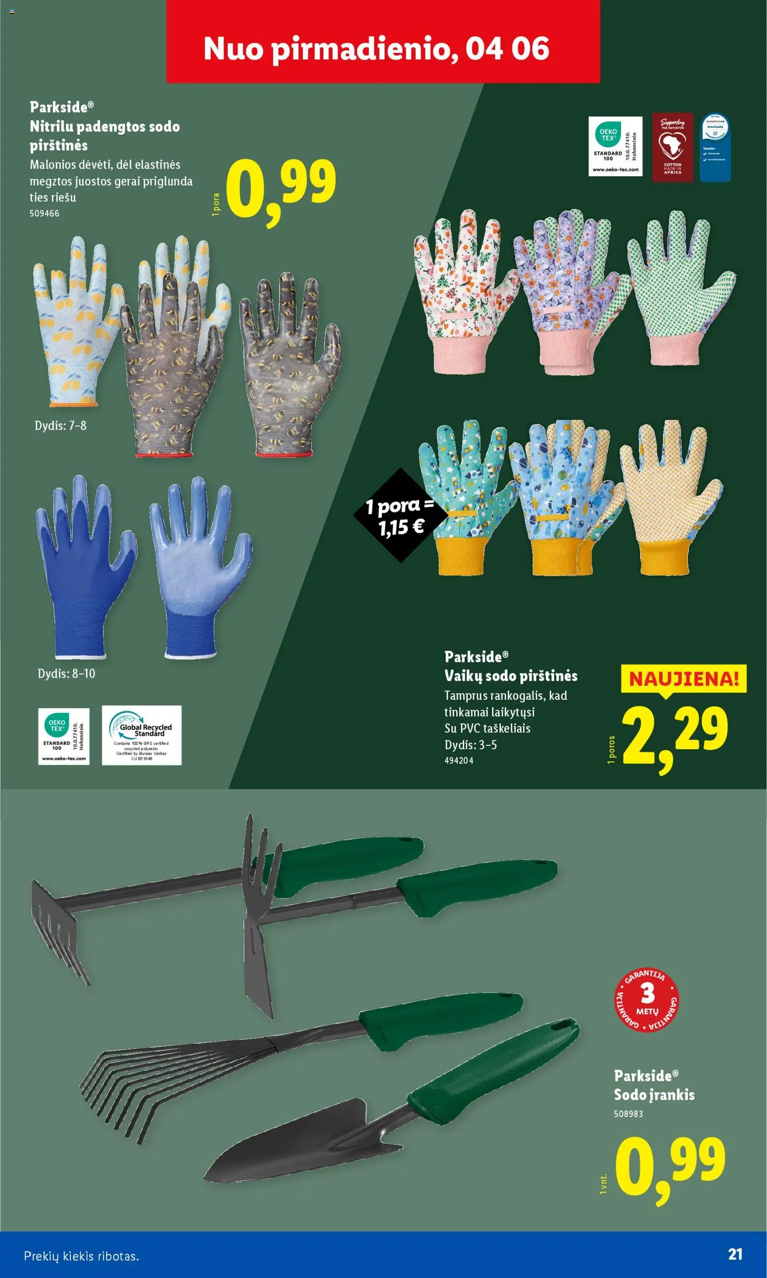 LIDL akcijos nuo 30.03.2026 | Puslapis: 21 | Prekių: Pirštines