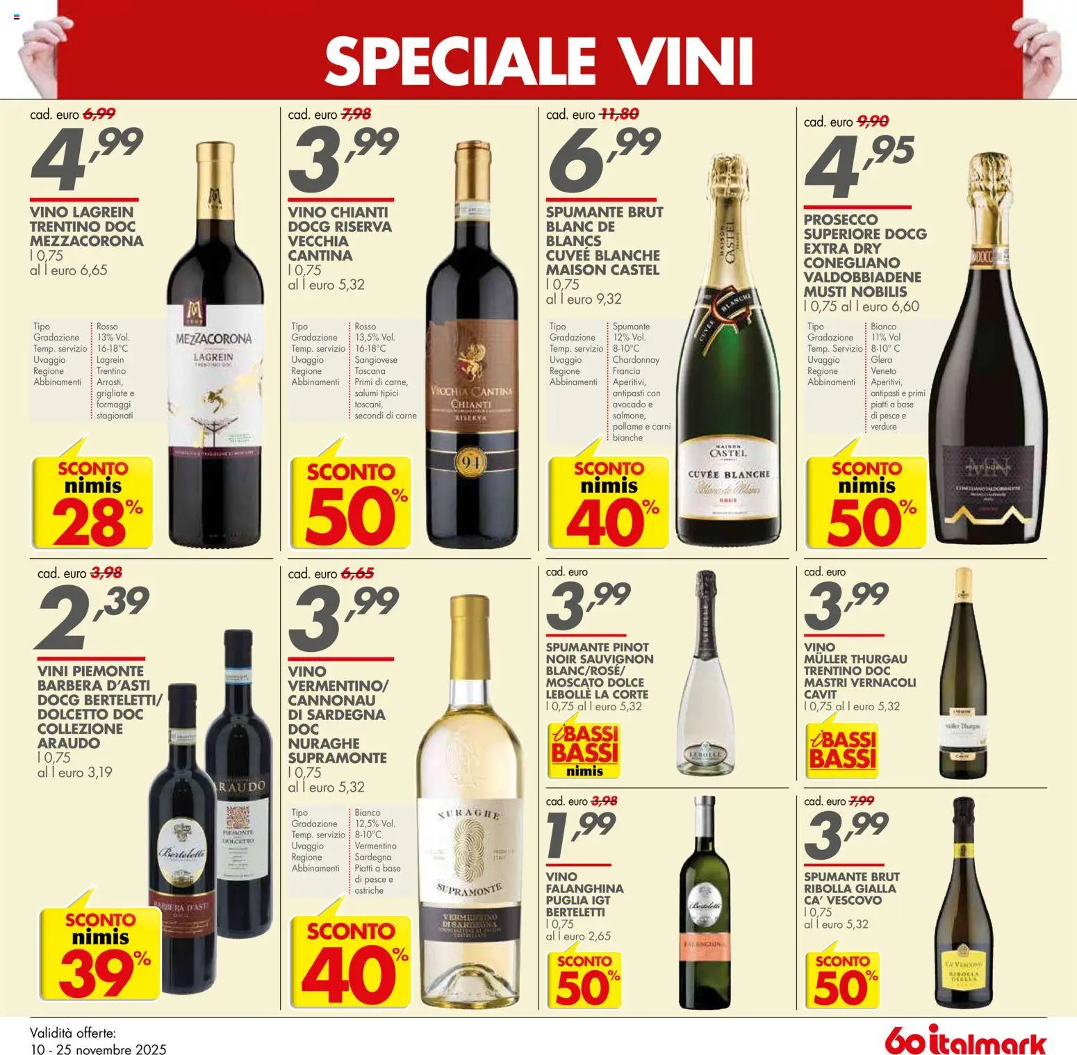 Volantino Italmark del 10.11.2025 | Pagina: 11 | Prodotti: Pesce, Avocado, Verdure, Vino