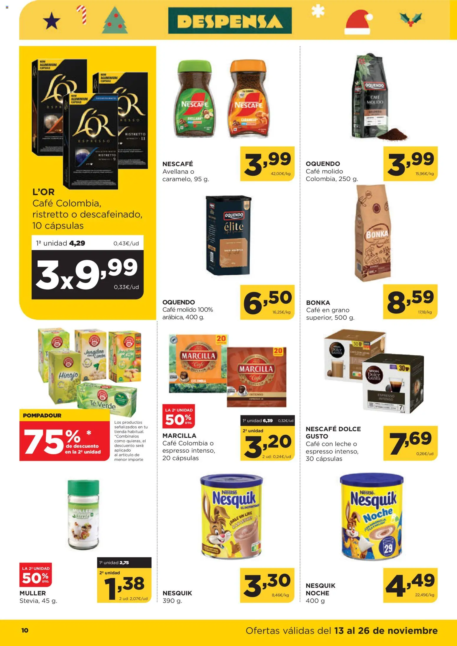 Alimerka folleto Castilla y León │ válido desde el 13.11.2025 | Página: 12 | Productos: Café con leche, Café, Café molido, Café en grano