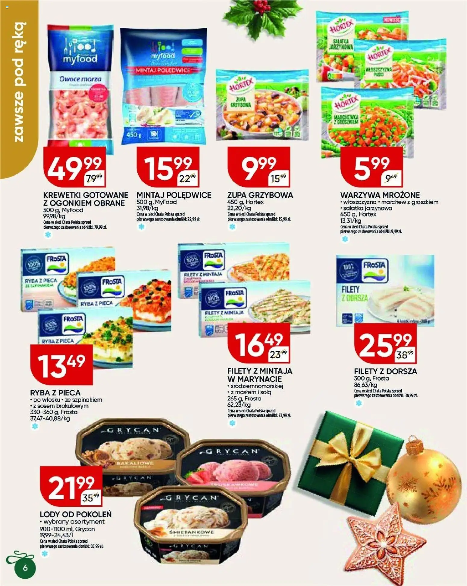 Chata Polska Gazetka od 18.12.2025 | Strona: 26 | Produkty: Mintaj, Zupa, Lody, Sałatka