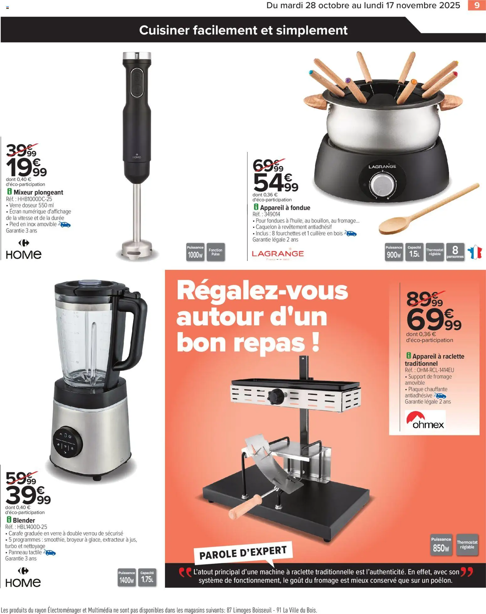 {H1} | Page: 11 | Produits: Blender, Broyeur, Raclette, Appareil à raclette