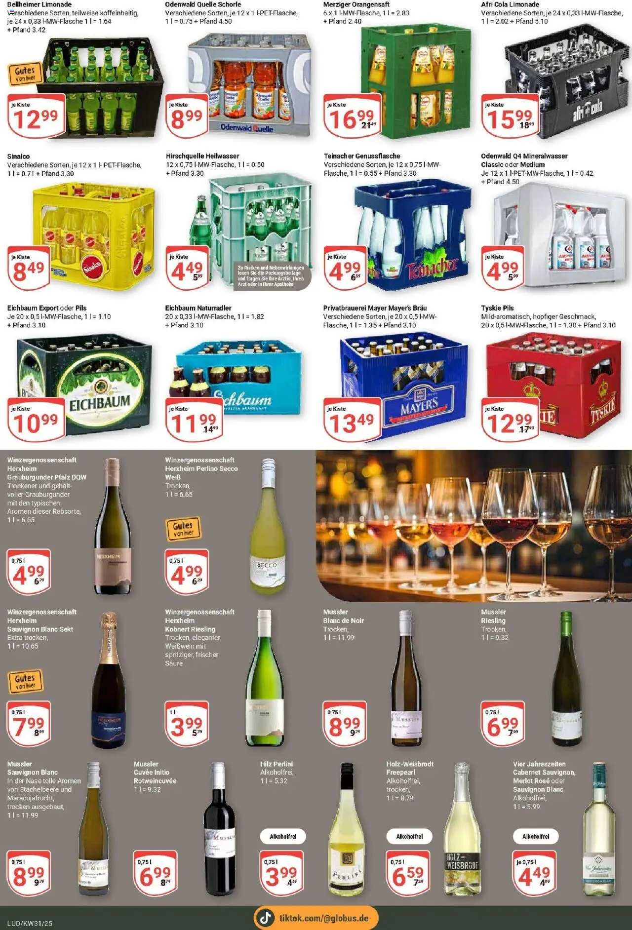 Globus prospekt Ludwigshafen-Oggersheim	 - gültig ab dem 28.07.2025 | Seite: 19 | Produkte: Tyskie, Sekt, Limonade, Mineralwasser