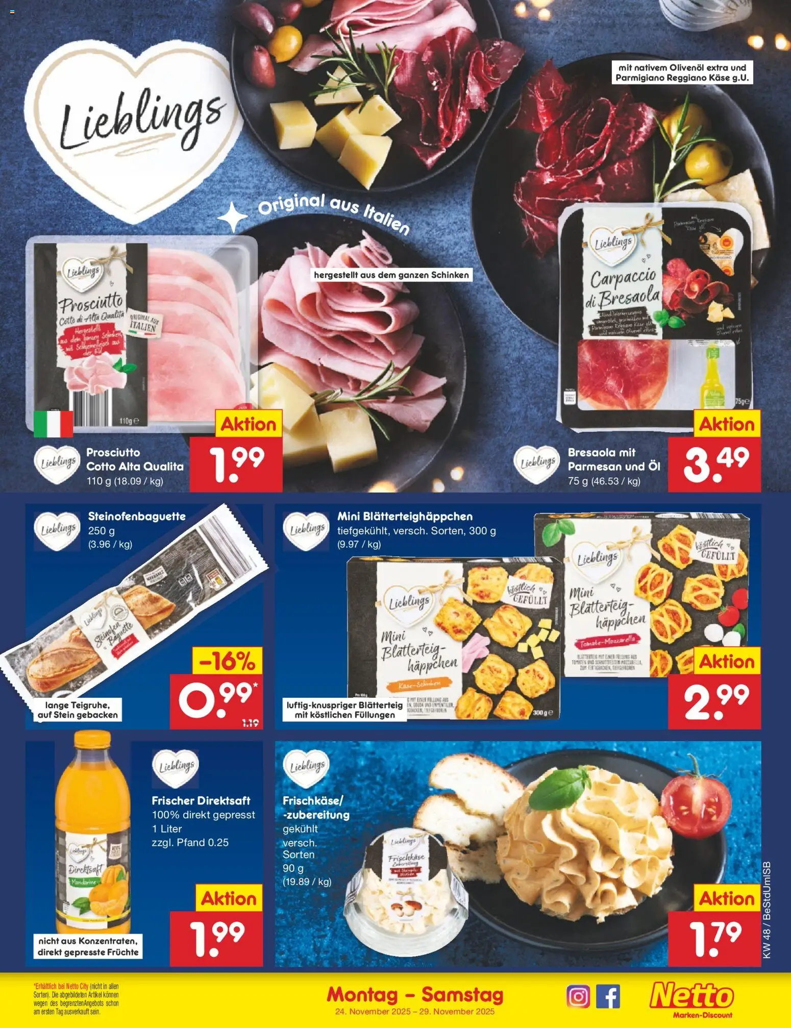 Netto Marken-Discount - Black Friday – gültig ab 24.11.2025 | Seite: 17 | Produkte: Käse, Öl, Olivenol, Schinken
