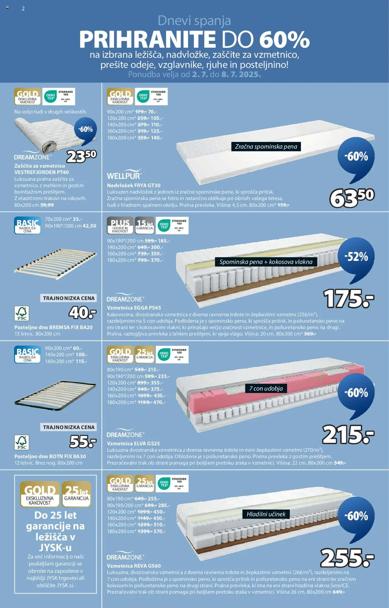 JYSK katalog │ velja od 02.07.2025 | Stran: 2 | Izdelki: Ležalnik, Nadvložek, Miza, Stol