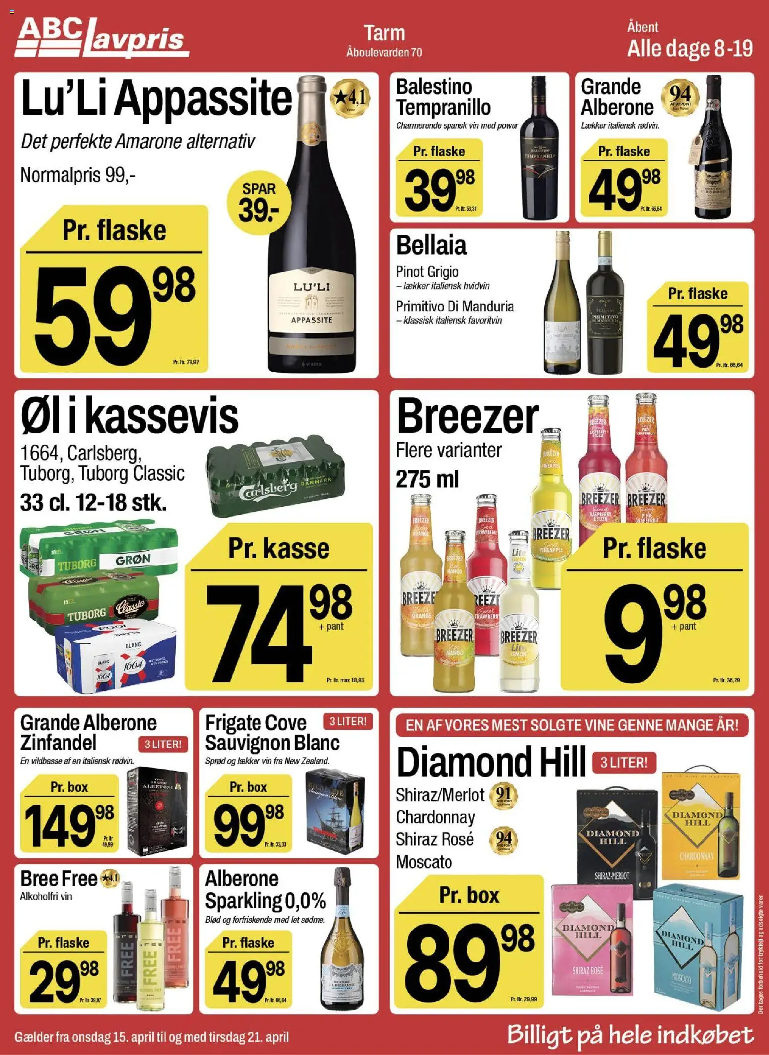 Abc Lavpris tilbudsavis – gyldig fra 15.04.2026 | Side: 4 | Produkter: Mango, Vin, Øl