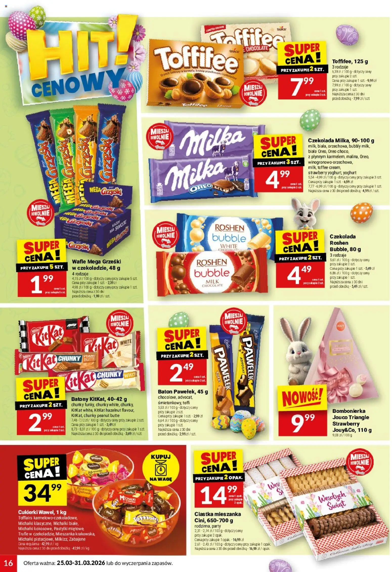 Twój Market gazetka od 25.03.2026 | Strona: 16 | Produkty: Wafle, Bombonierka, Czekolada, Ciastka