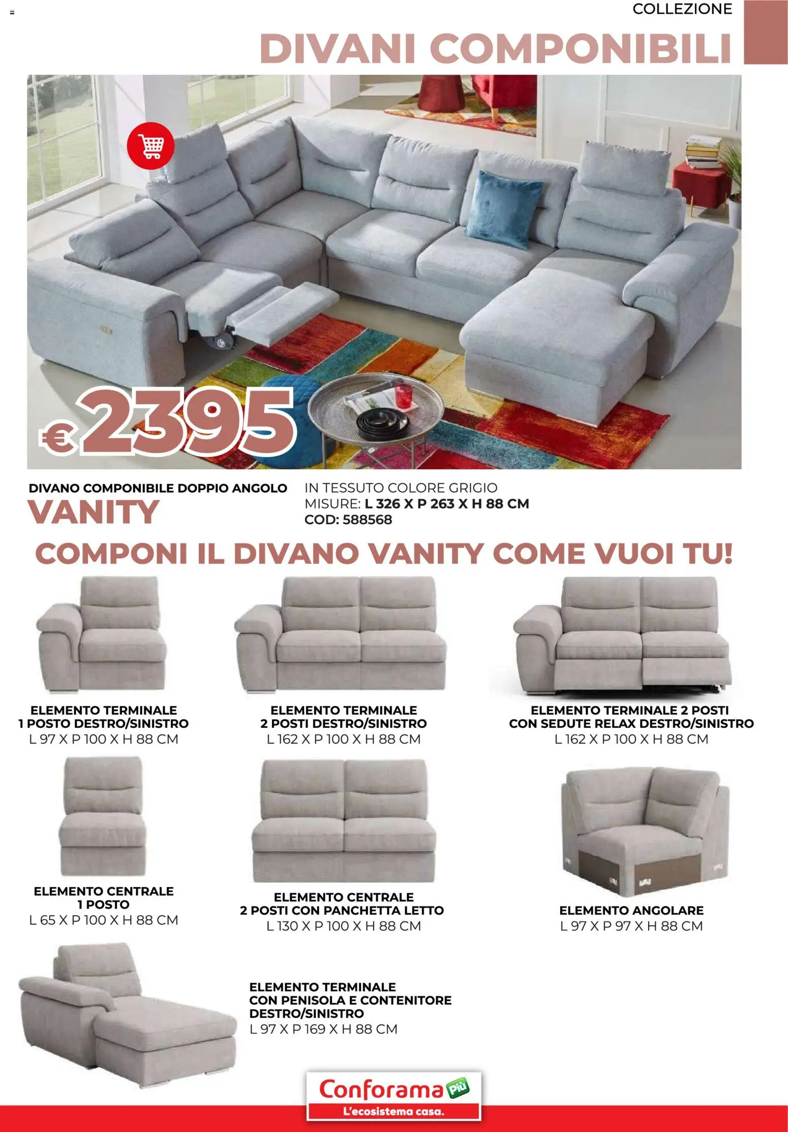 Volantino Conforama del 11.02.2026 | Pagina: 37 | Prodotti: Contenitore, Letto, Divano