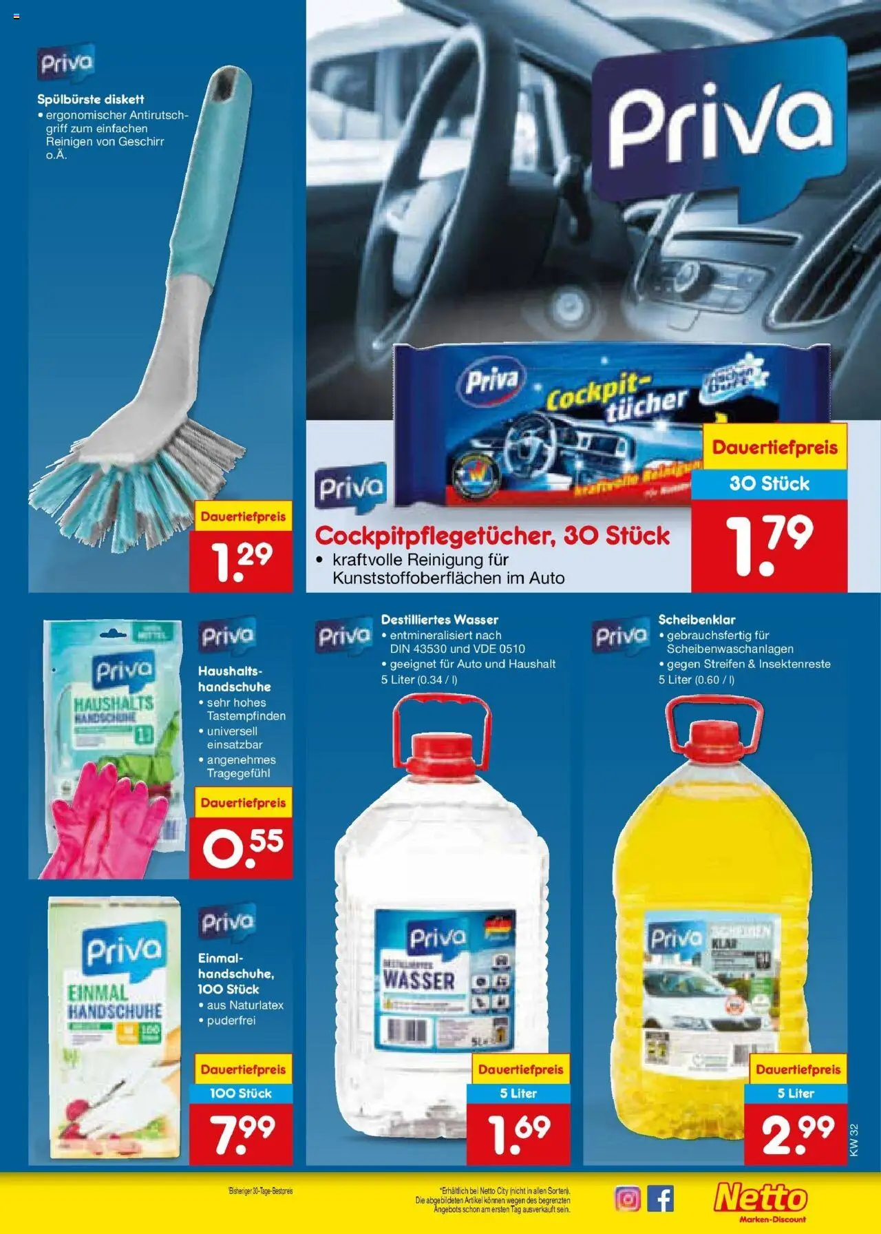 Netto Marken-Discount prospekt Buttenwiesen	 - gültig ab dem 04.08.2025 | Seite: 61 | Produkte: Wasser, Handschuhe