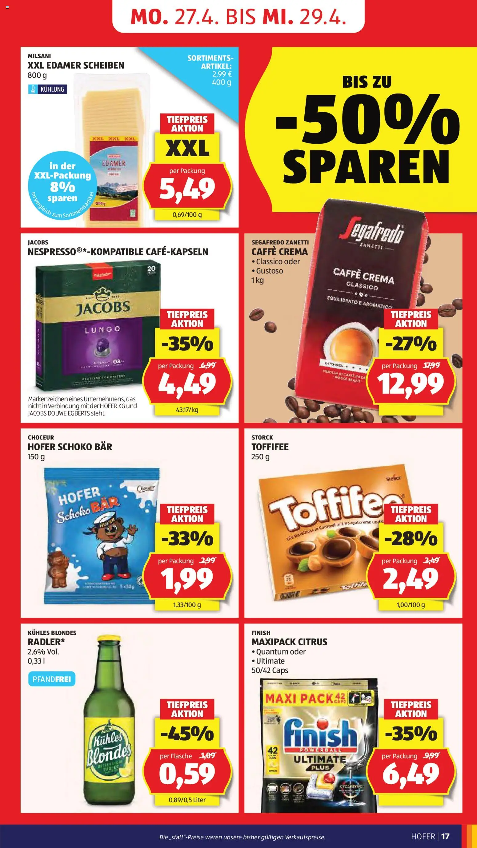 Hofer AT akciós ujság - amely érvényes a következő dátumtól: 24.04.2026 | Oldal: 19 | Termékek: Toffifee
