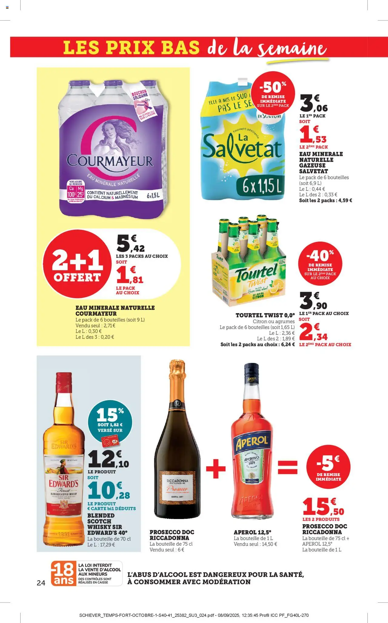 {H1} | Page: 24 | Produits: Whisky, Eau minérale naturelle, Jus de citron, Jus