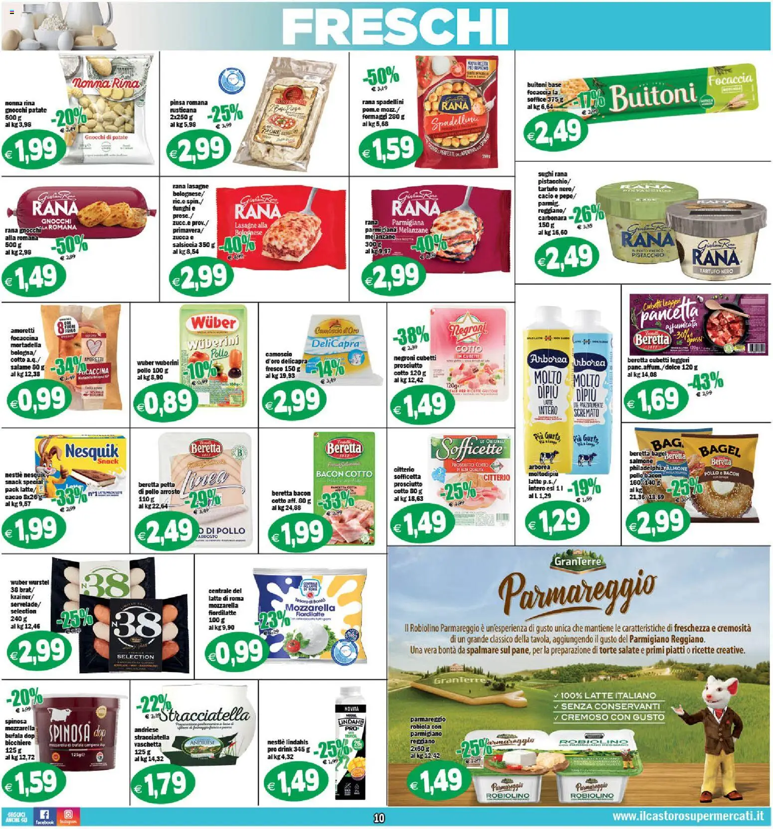 Volantino Il Castoro del 27.12.2025 | Pagina: 10 | Prodotti: Arrosto, Wurstel, Gnocchi, Stracciatella