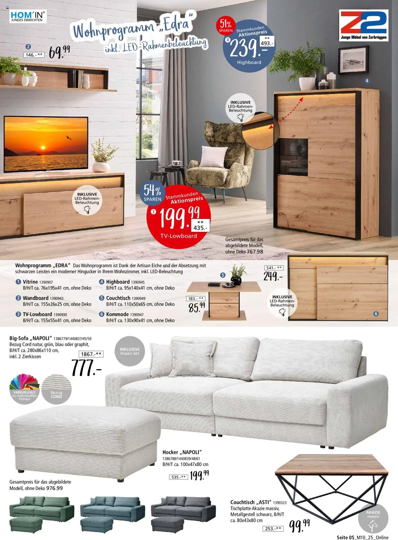 Zurbrüggen - Junges Wohnen - gültig ab dem 09.08.2025 | Seite: 5 | Produkte: Bigsofa, Hocker, HIghboard, Wandboard