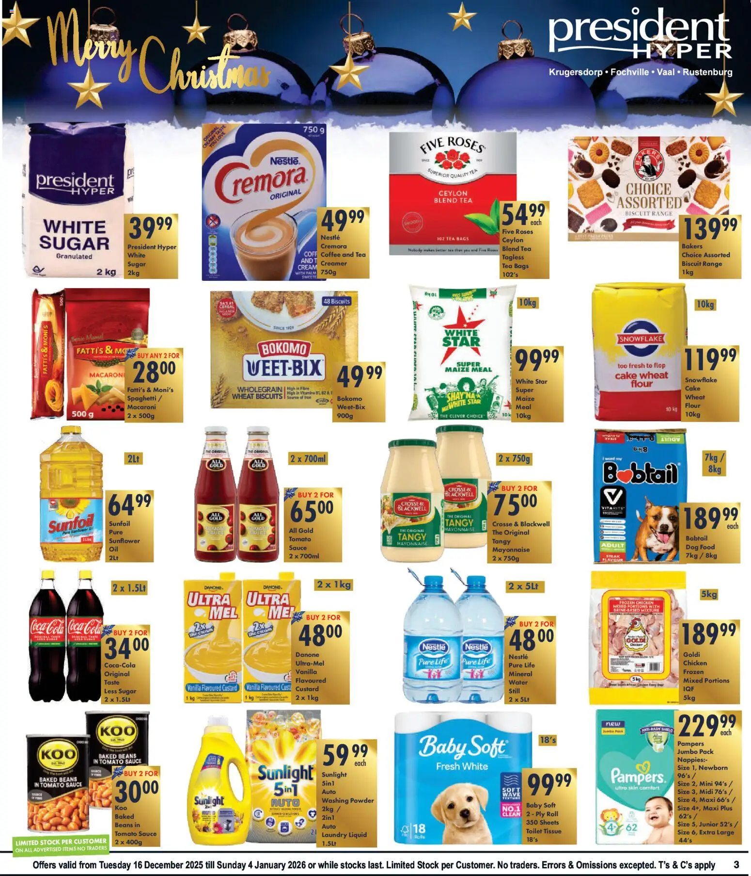 New President Hyper catalogue – valid from 16.12.2025 | Page: 3 | Products: Baked beans, Chicken, Powder, Mayonnaise