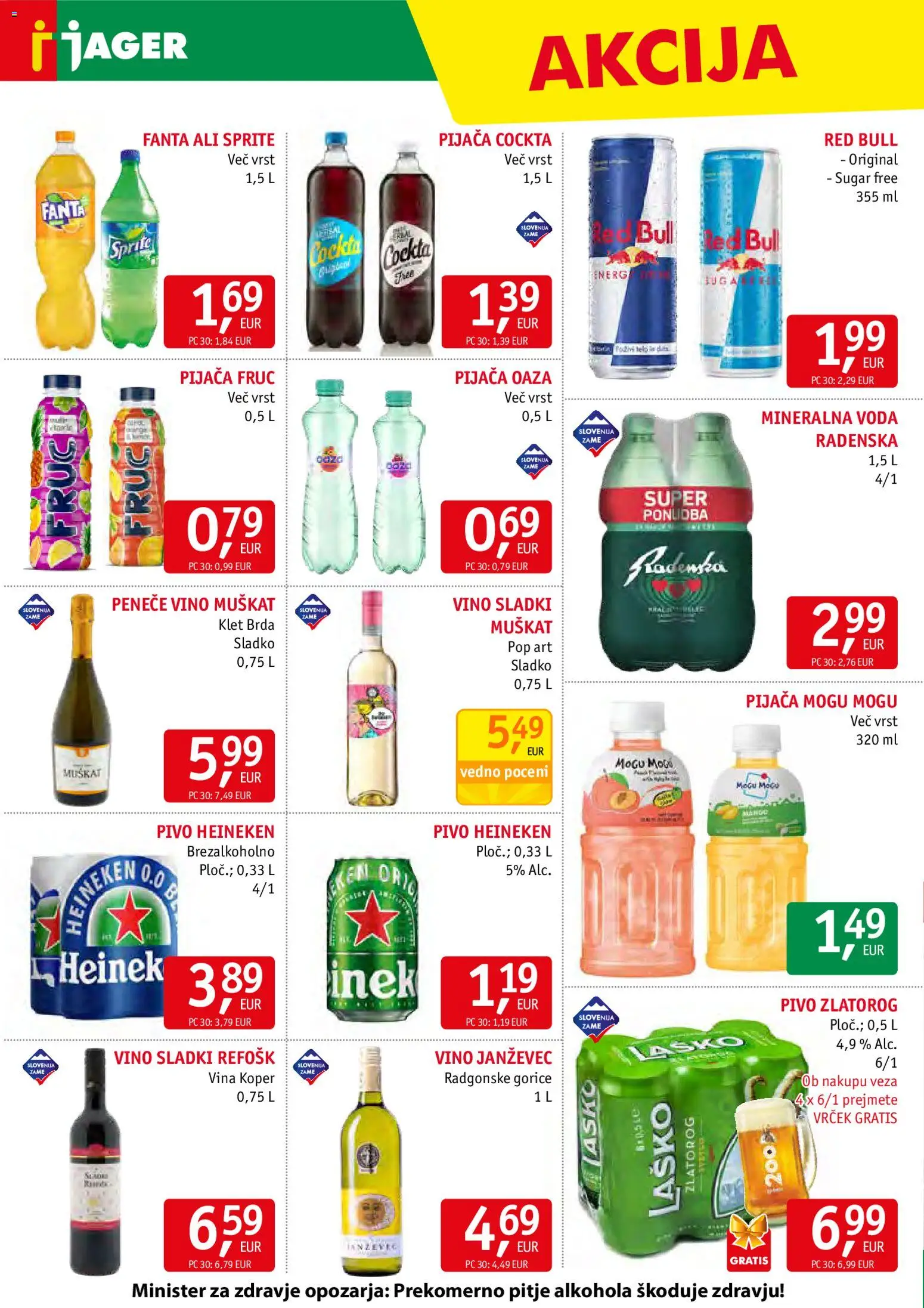 Novi Jager katalog ponudbe – veljaven od 11.02.2026 | Stran: 12 | Izdelki: Mineralna voda, Vino, Pivo, Voda