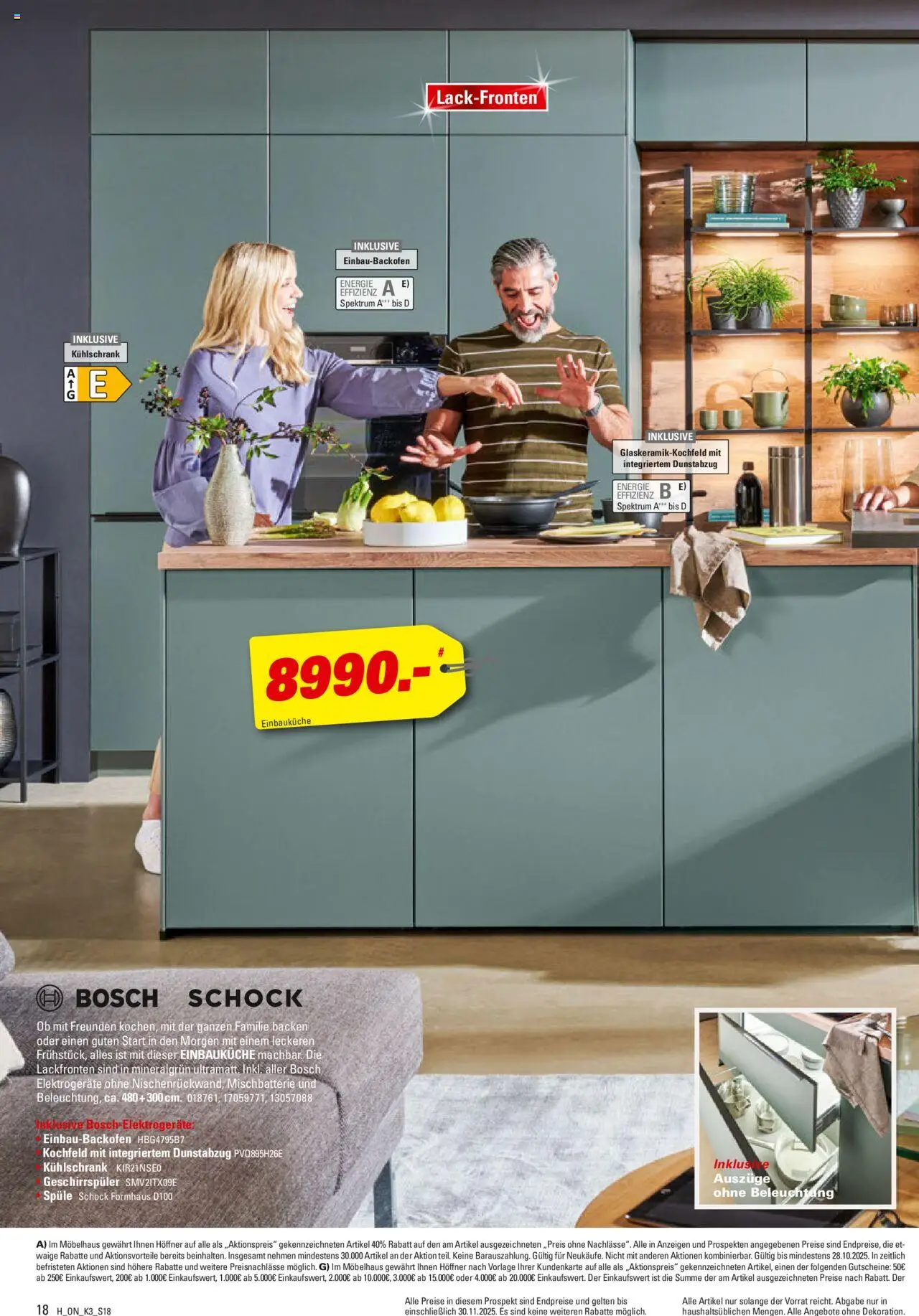 Höffner Prospekt Küchen – gültig ab 13.08.2025 | Seite: 18 | Produkte: Geschirrspüler, Einbauküche, Kochfeld, Dunstabzug