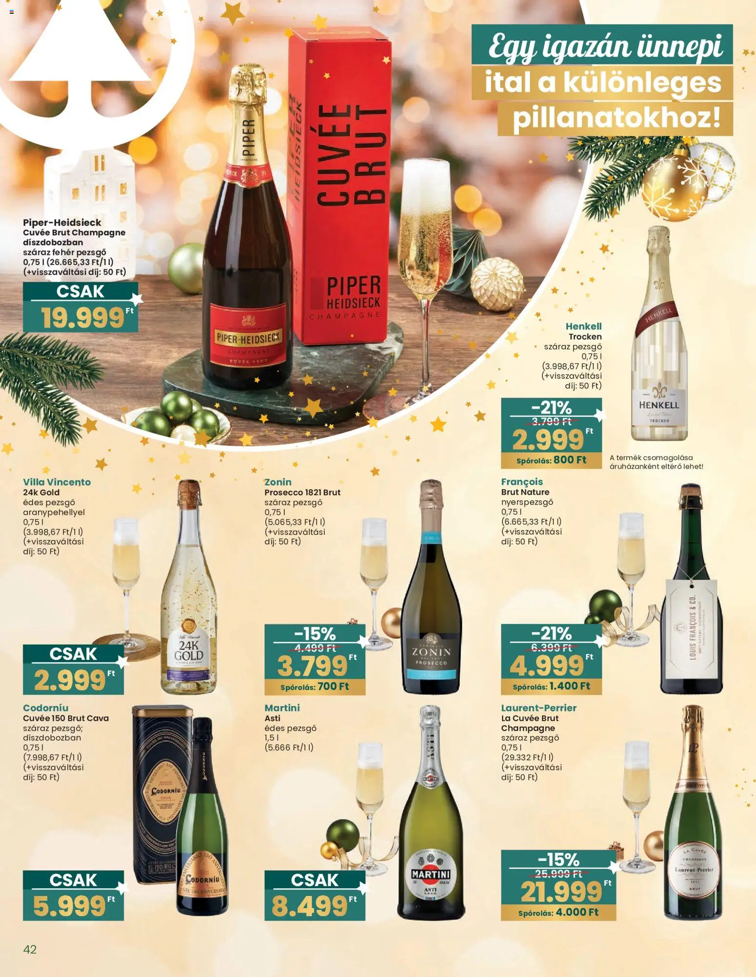 Interspar akciós ujság - amely érvényes a következő dátumtól: 20.12.2025 | Oldal: 42 | Termékek: Pezsgő