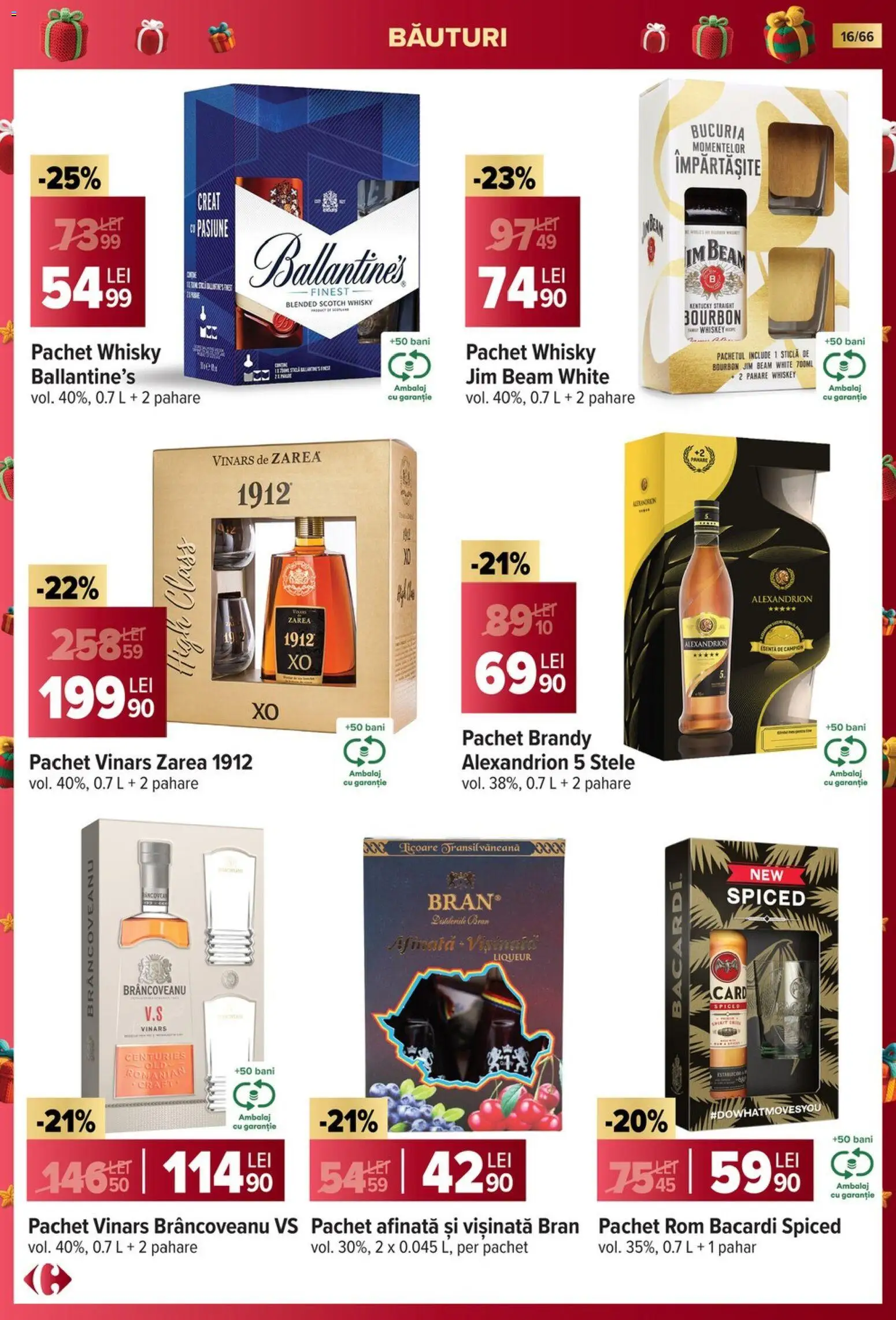 Noul catalog Carrefour – valabil de la 19.11.2025 | Pagină: 16 | Produse: Pahare, Rom, Bourbon, Whiskey