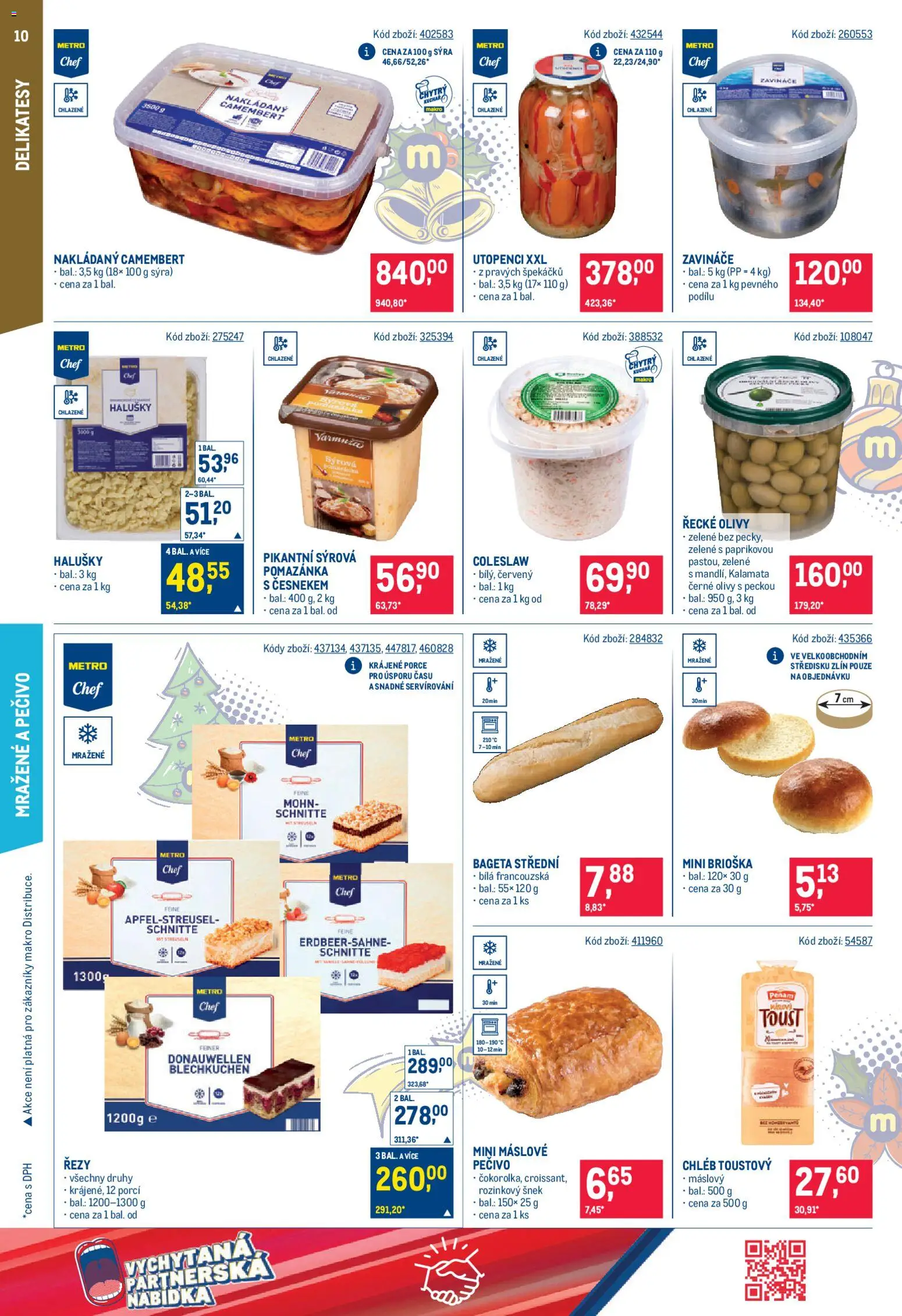 Makro leták - Gastronomie od 19.11.2025 | Strana: 10 | Produkty: Chléb, Utopenci, Bageta, Camembert