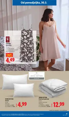 JOHN COTTON Prošiveni pokrivač, Komad, izdržljiv i prozračan, dimenzije: cca 140x200 cm, 12.99 € ili cca 200x200 cm, 16.99 € - Pregled kataloga iz trgovine Lidl, vrijedi od 30.03.2026 | Stranica: 41