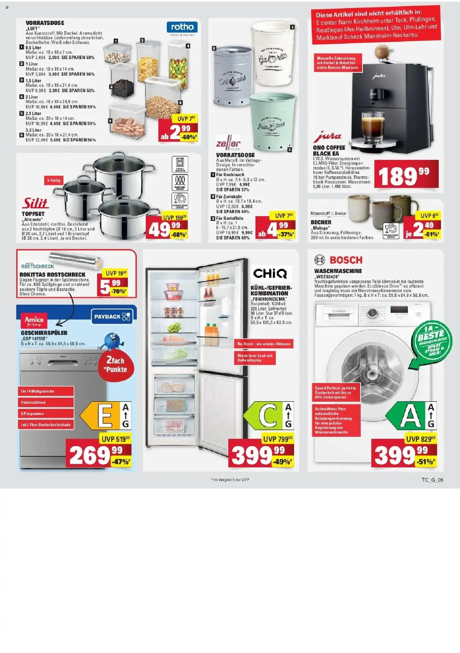 E center Prospekt Mannheim-Wohlgelegen	 – gültig ab 29.03.2026 | Seite: 89 | Produkte: Jura, Waschmaschine, Kartoffeln, Knoblauch