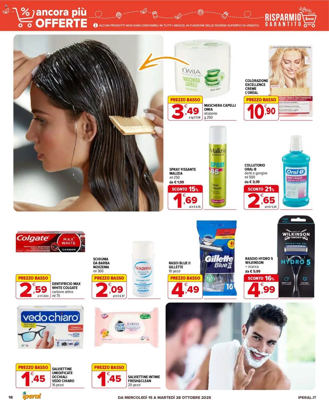Volantino Iperal del 15.10.2025 | Pagina: 16 | Prodotti: Shampoo, Dentifricio, Collutorio, Occhiali