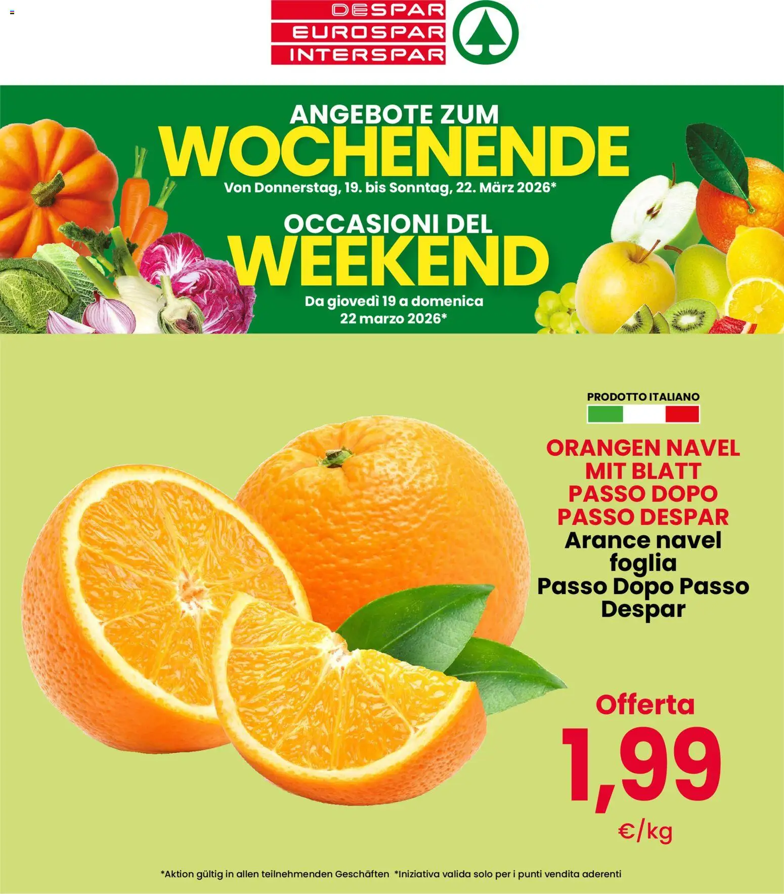 Volantino Despar del 19.03.2026 | Pagina: 1 | Prodotti: Arance