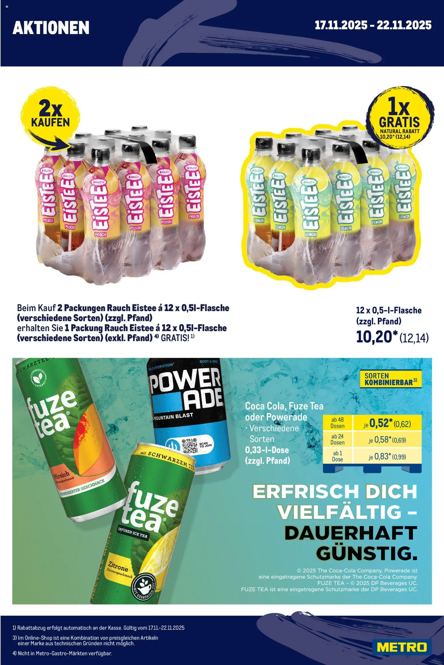Metro Wochen-Angebote Händler – gültig ab 17.11.2025 | Seite: 5 | Produkte: Fuze tea, Zitrone, Pfirsich, Tee