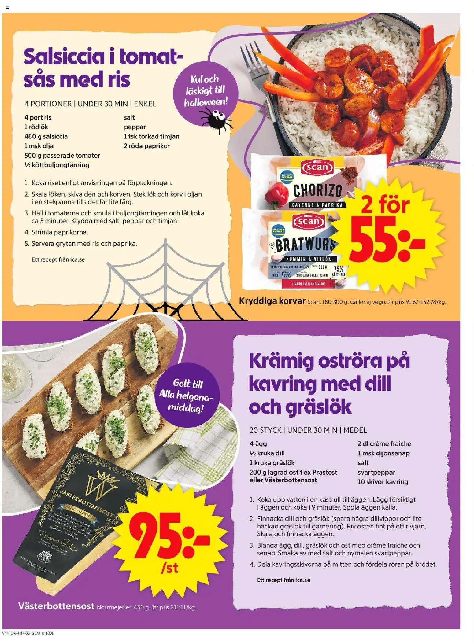 ICA Supermarket reklamblad aktuell från 27.10.2025 | Sida: 6 | Produkter: Galler, Ost, Olja, Rödlök