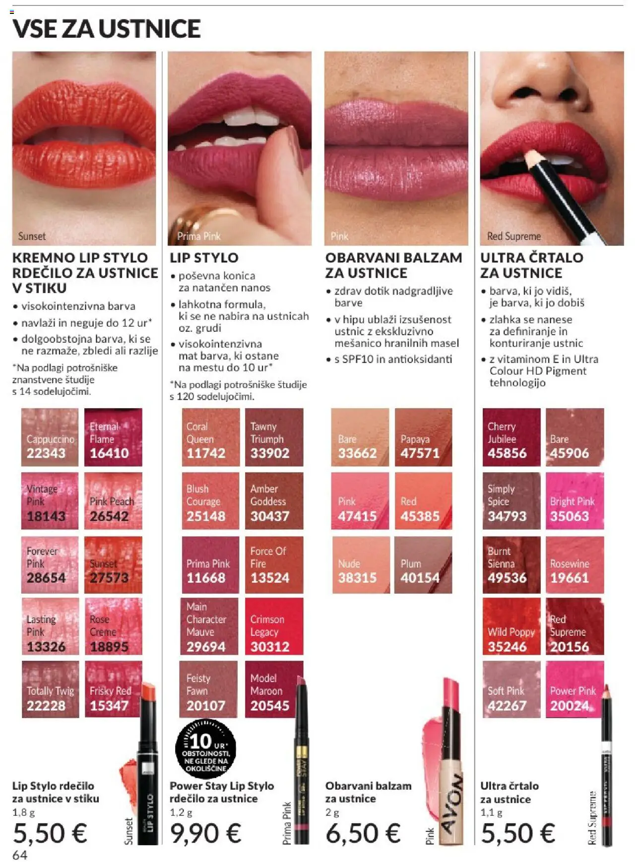 Avon katalog │ velja od 31.07.2025 | Stran: 64 | Izdelki: Rdecilo za ustnice, Barva