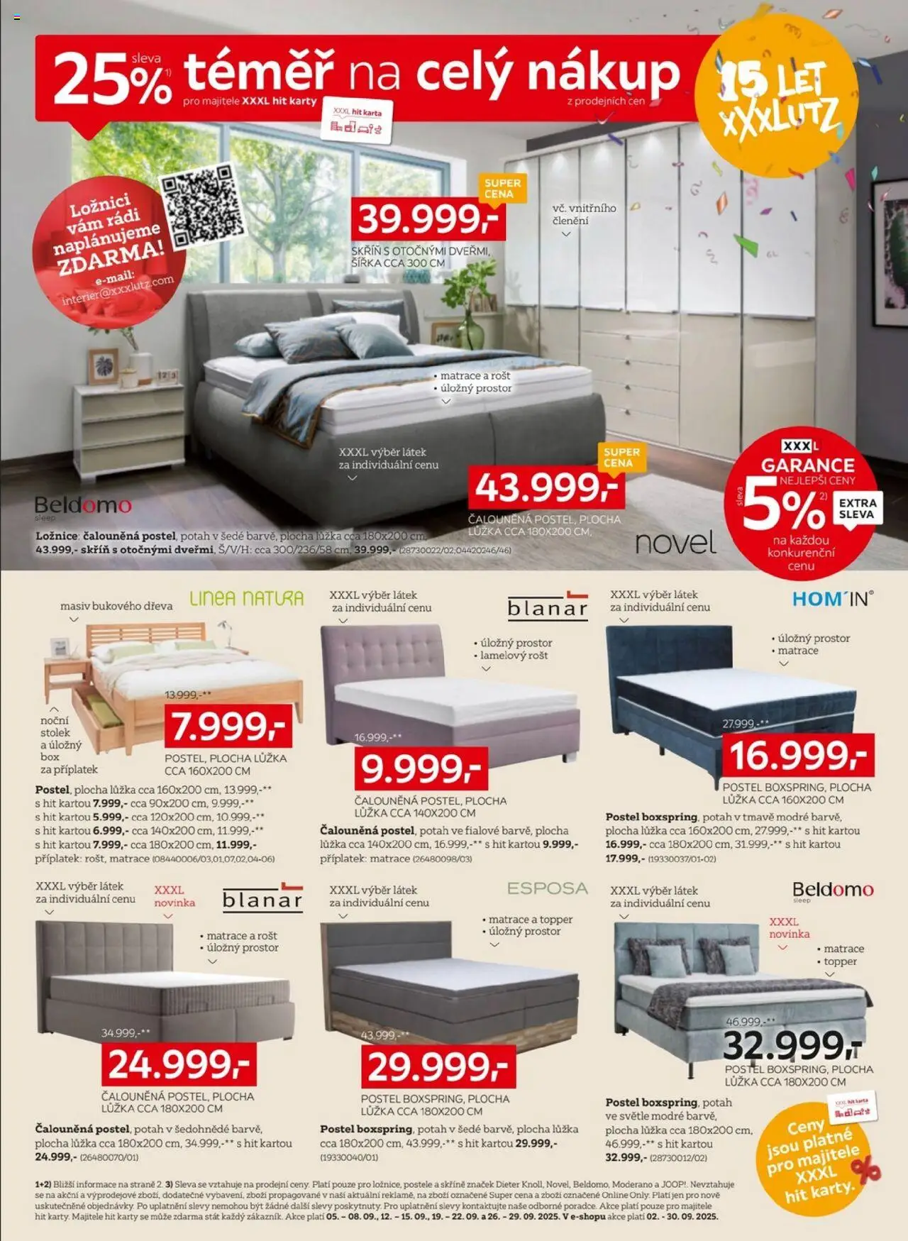XXXLutz leták - Sleva 25 % na téměř celý nákup od 08.09.2025 | Strana: 6 | Produkty: Skříně, Postel, Stolek, Karty