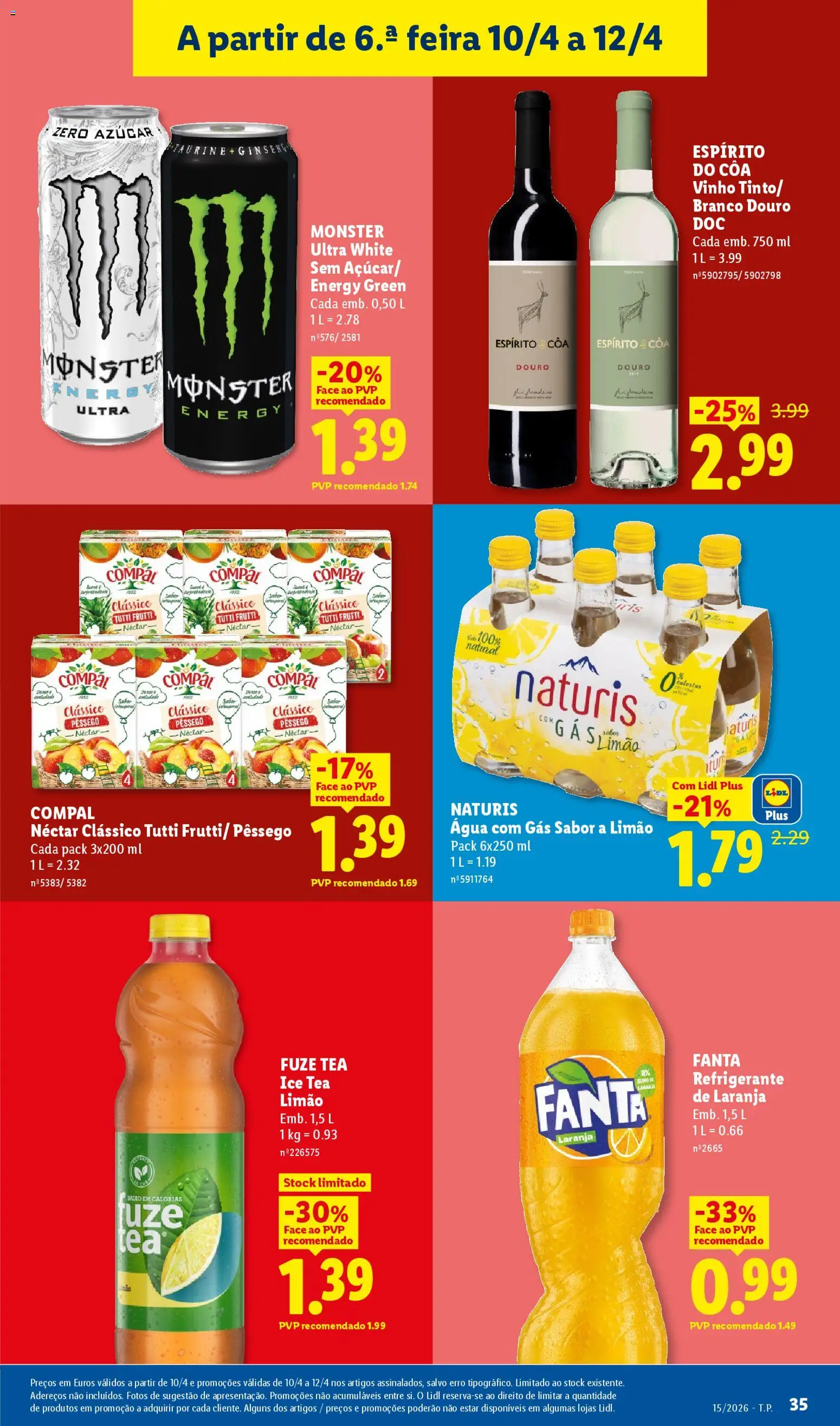 Lidl folheto │ válido de 06.04.2026 | Página: 35 | Produtos: Agua, Vinho, Água com gás, Soda