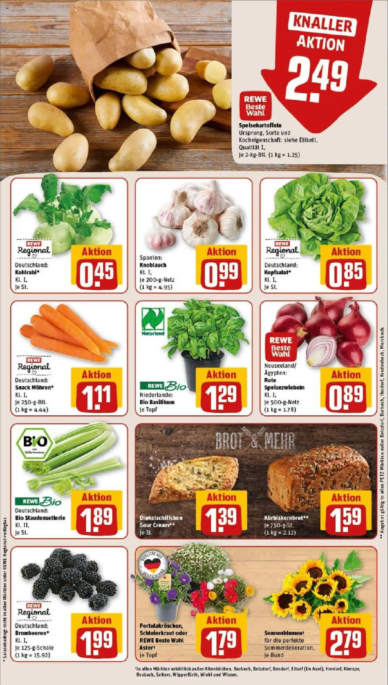 Rewe prospekt Neunkirchen	 - gültig ab dem 06.07.2025 | Seite: 7 | Produkte: Kohlrabi, Mohren, Knoblauch, Brot