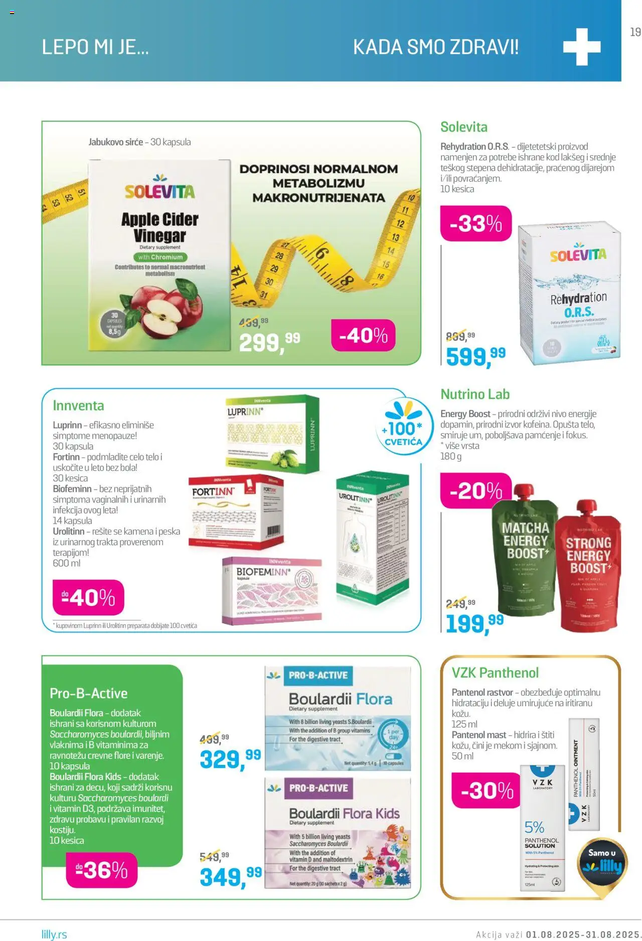 Lilly drogerie katalog - važi od 01.08.2025 | Strana: 19 | Proizvode: Mast, Cider, Sirće