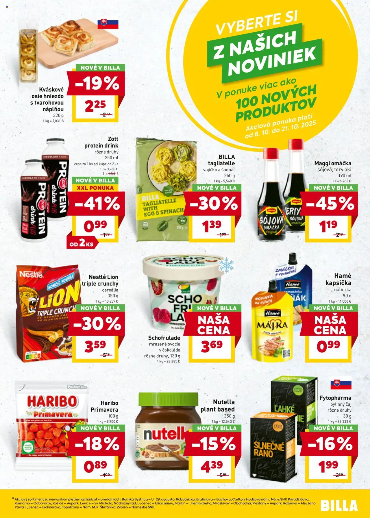 Nové Billa akcie – leták je platný od 08.10.2025 | Strana: 11 | Produkty: Čaj, Cereálie, Omáčka, Ovocie