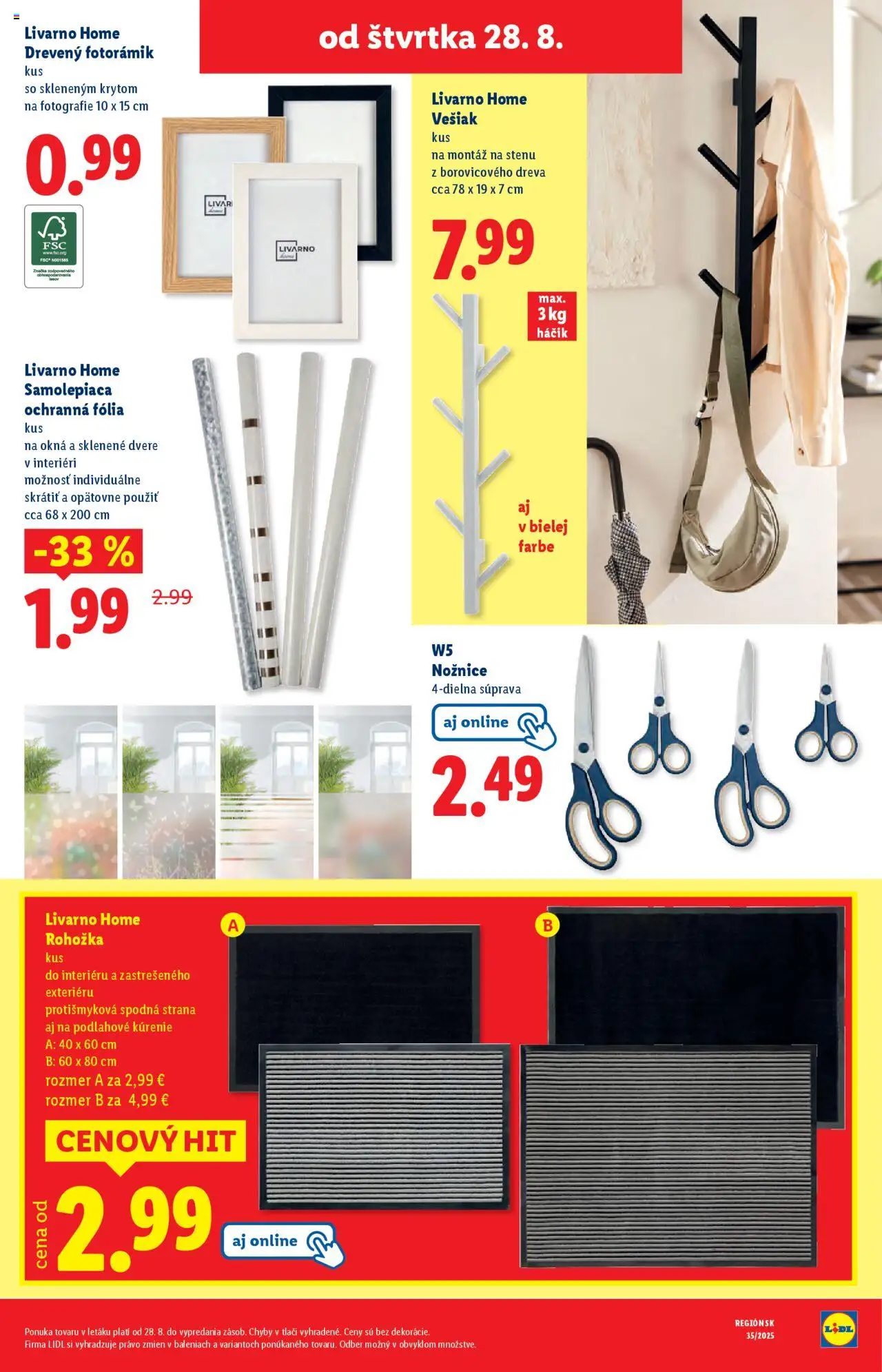 Lidl leták │ platný od 25.08.2025 | Strana: 93 | Produkty: Rohožka, Vešiak, Dvere
