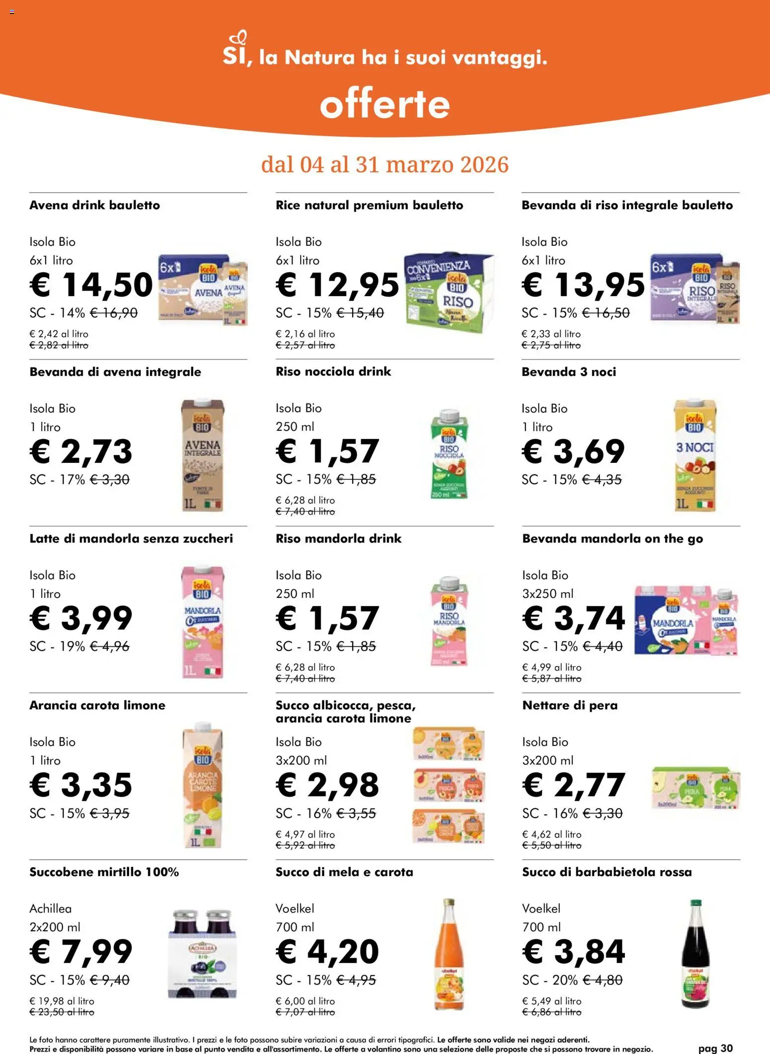 Volantino Natura Sì del 04.03.2026 | Pagina: 30 | Prodotti: Riso, Noci, Pera, Bevanda di riso