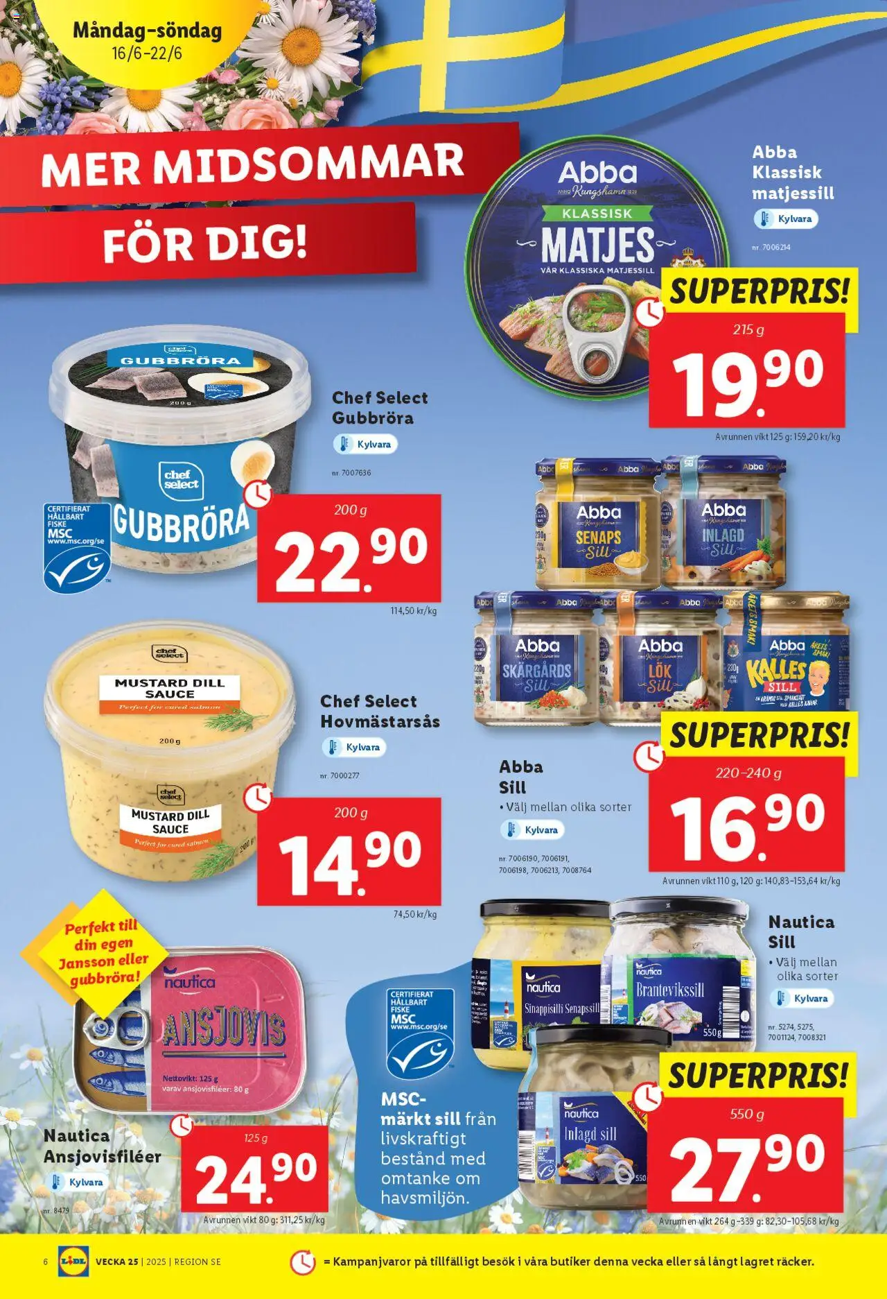 Lidl reklamblad aktuell från 16.06.2025 | Sida: 6 | Produkter: Sill
