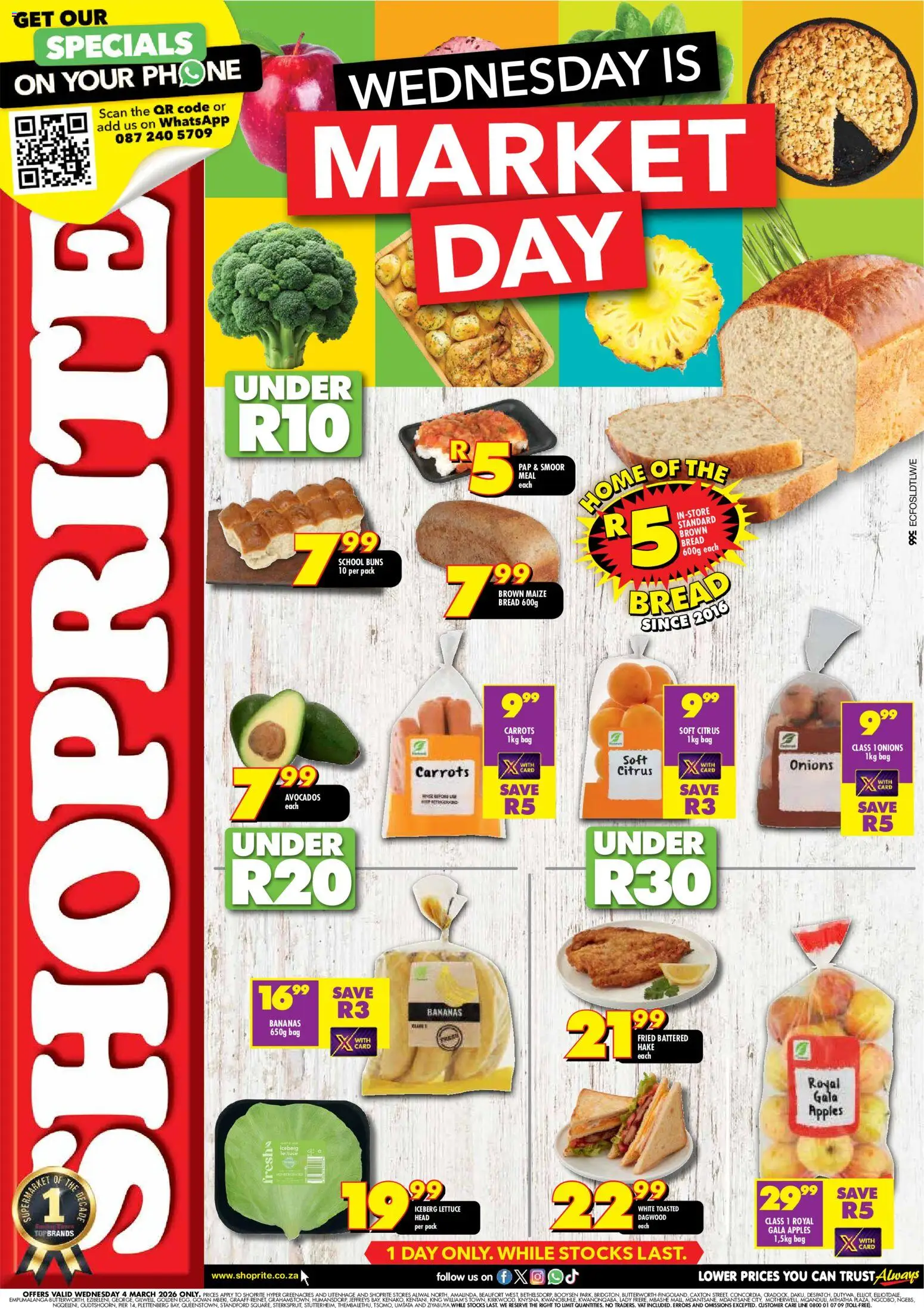 New Shoprite catalogue – valid from 04.03.2026 | Page: 1 | Products: Bag, Apples, Onions, Lettuce