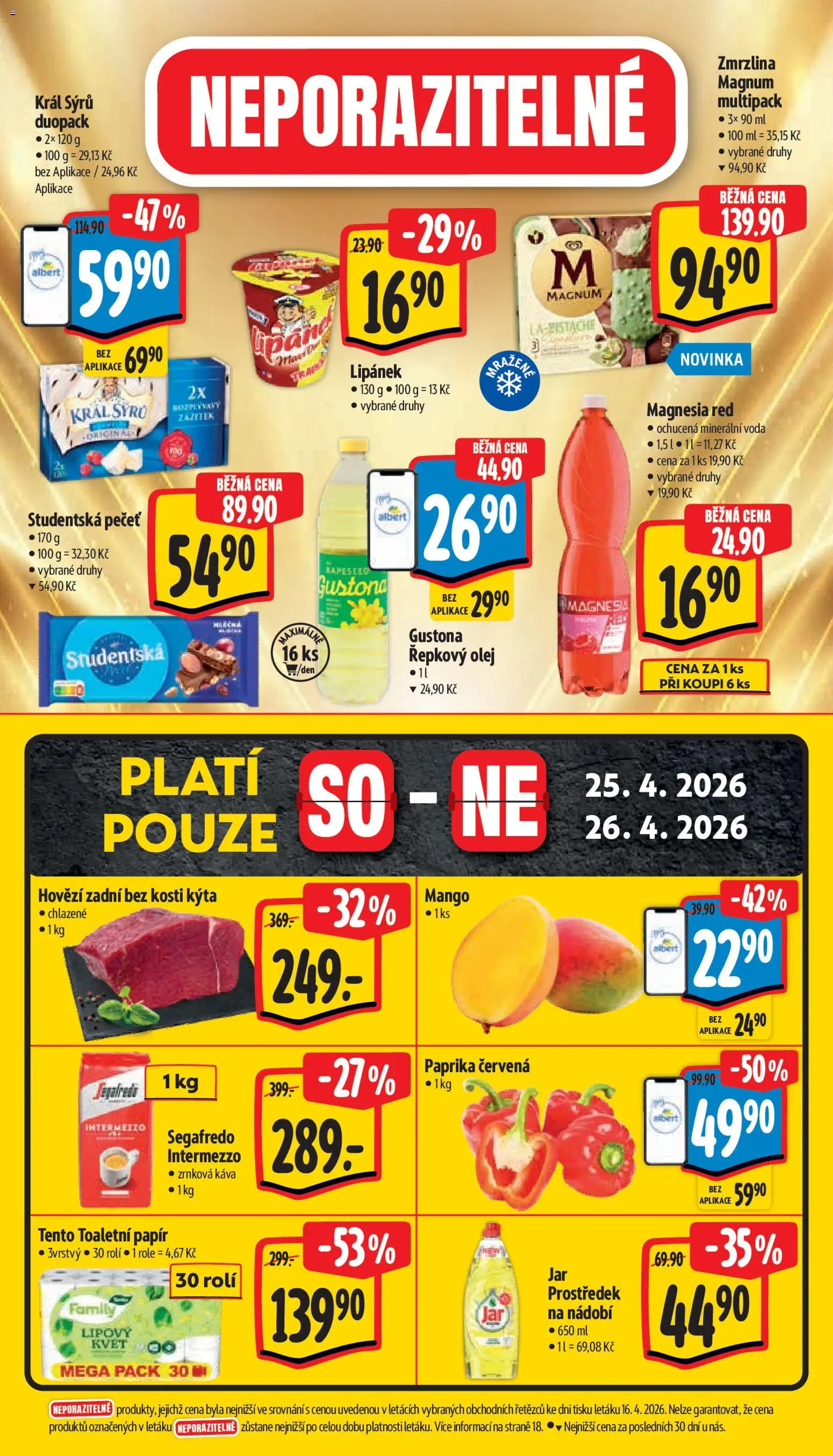 Albert leták - Supermarket od 22.04.2026 | Strana: 31 | Produkty: Olej, Hovězí zadní, Řepkový olej, Magnesia Red