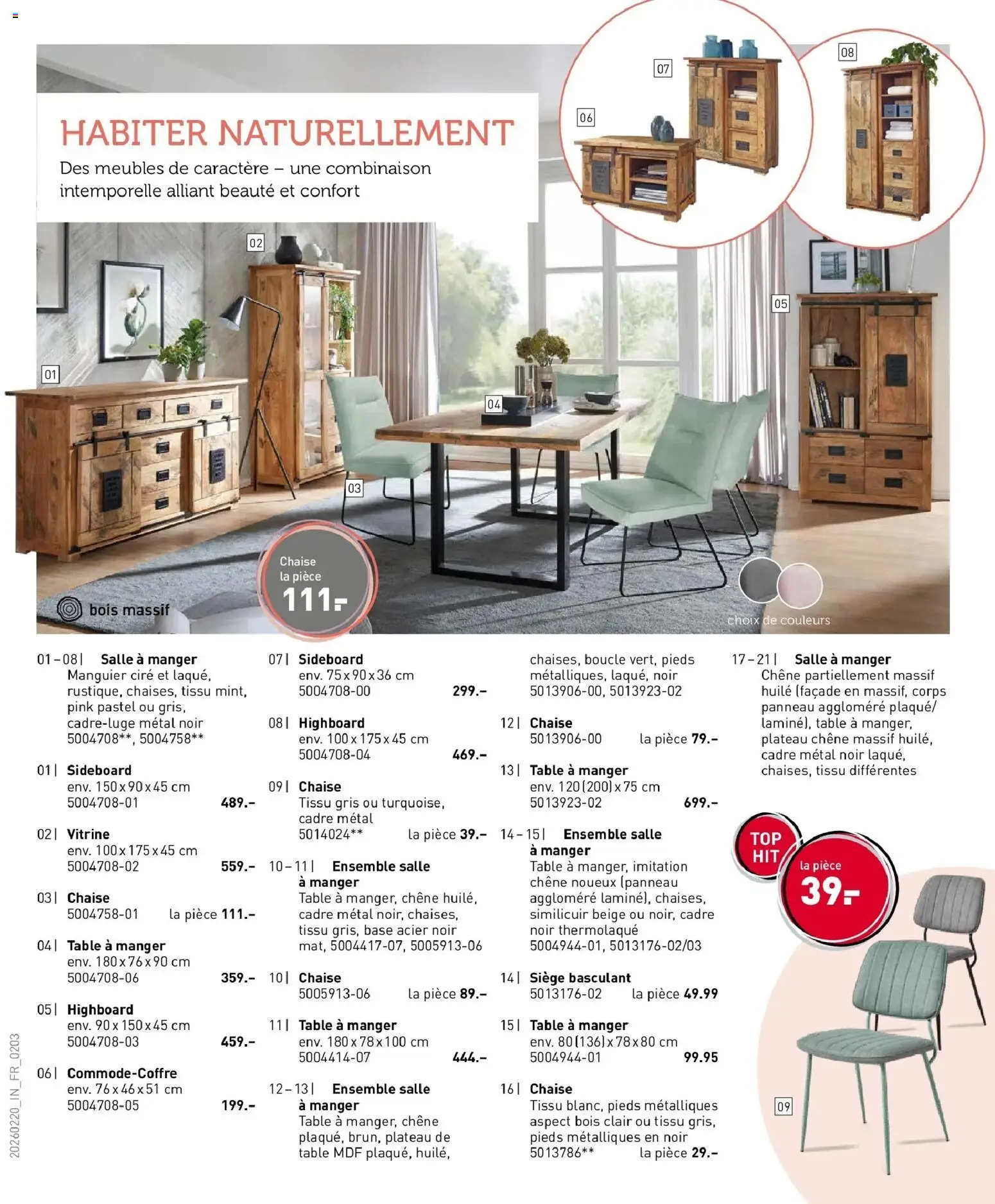 {H1} | Page: 2 | Produits: Base, Plateau, Table, Table à manger