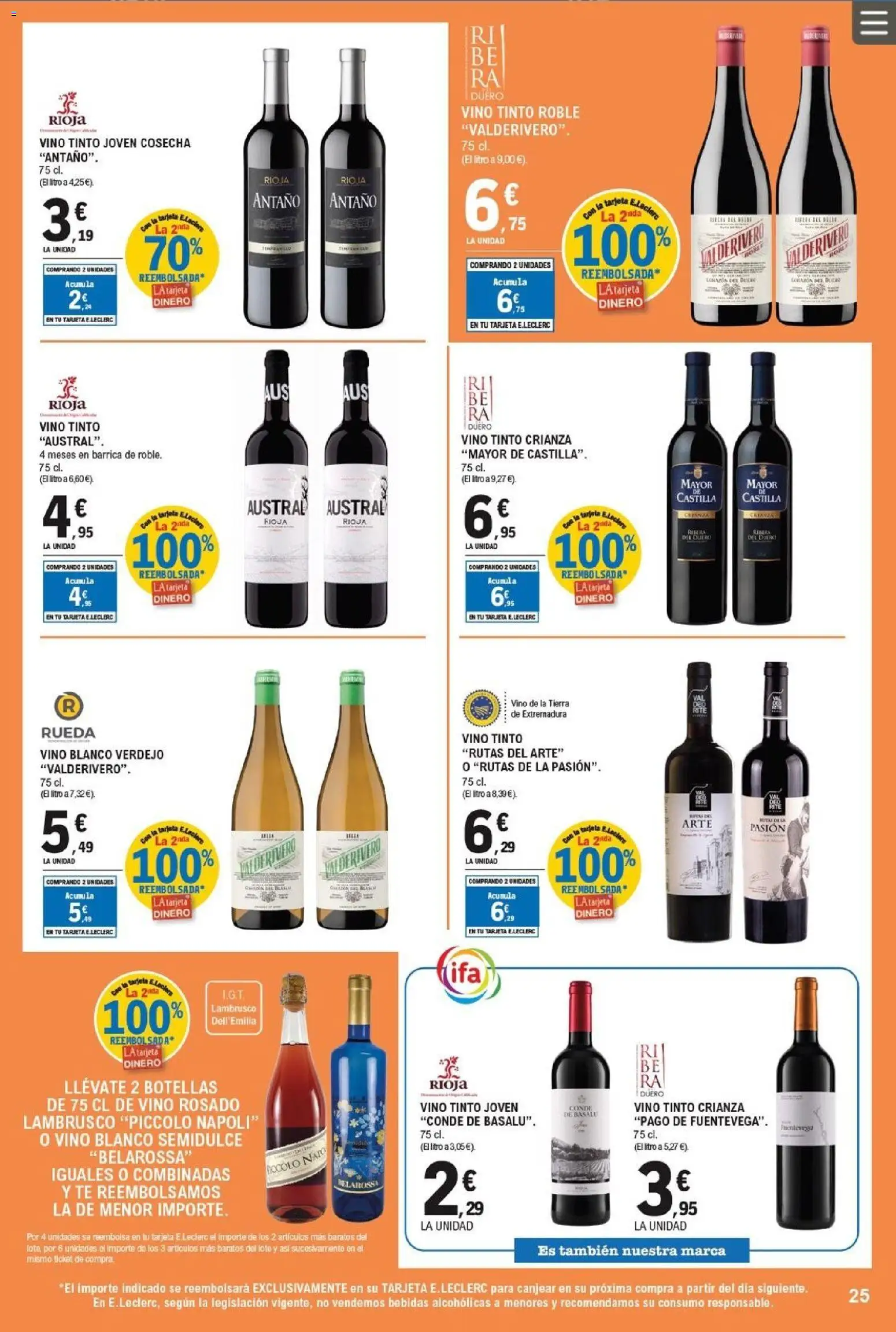E.Leclerc folleto │ válido desde el 11.03.2026 | Página: 25 | Productos: Vino rosado, Vino, Té