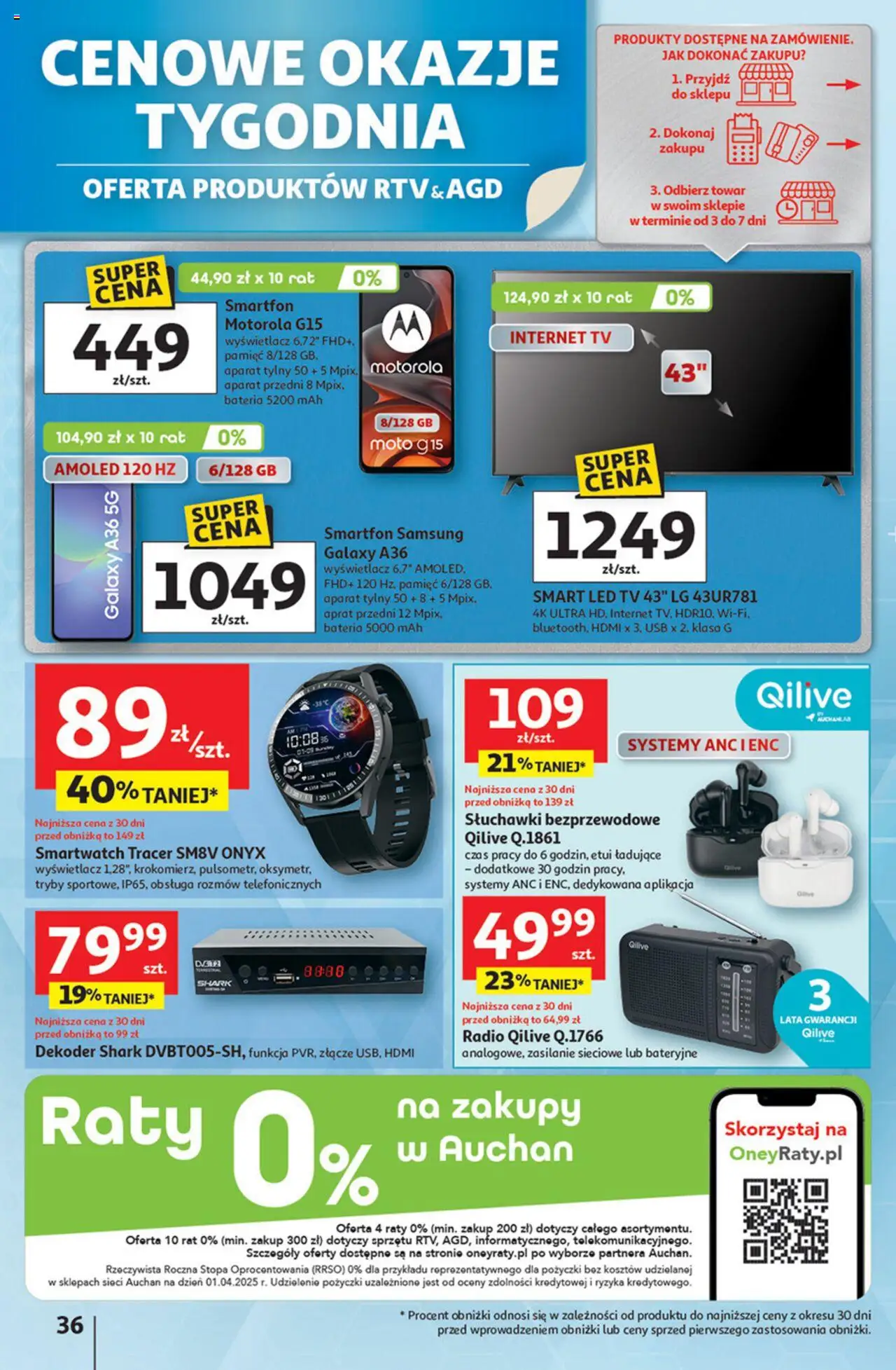 Auchan Gazetka - Pewność niskich cen Hipermarket od 11.09.2025 | Strona: 36 | Produkty: Słuchawki, USB, Słuchawki bezprzewodowe, Bateria