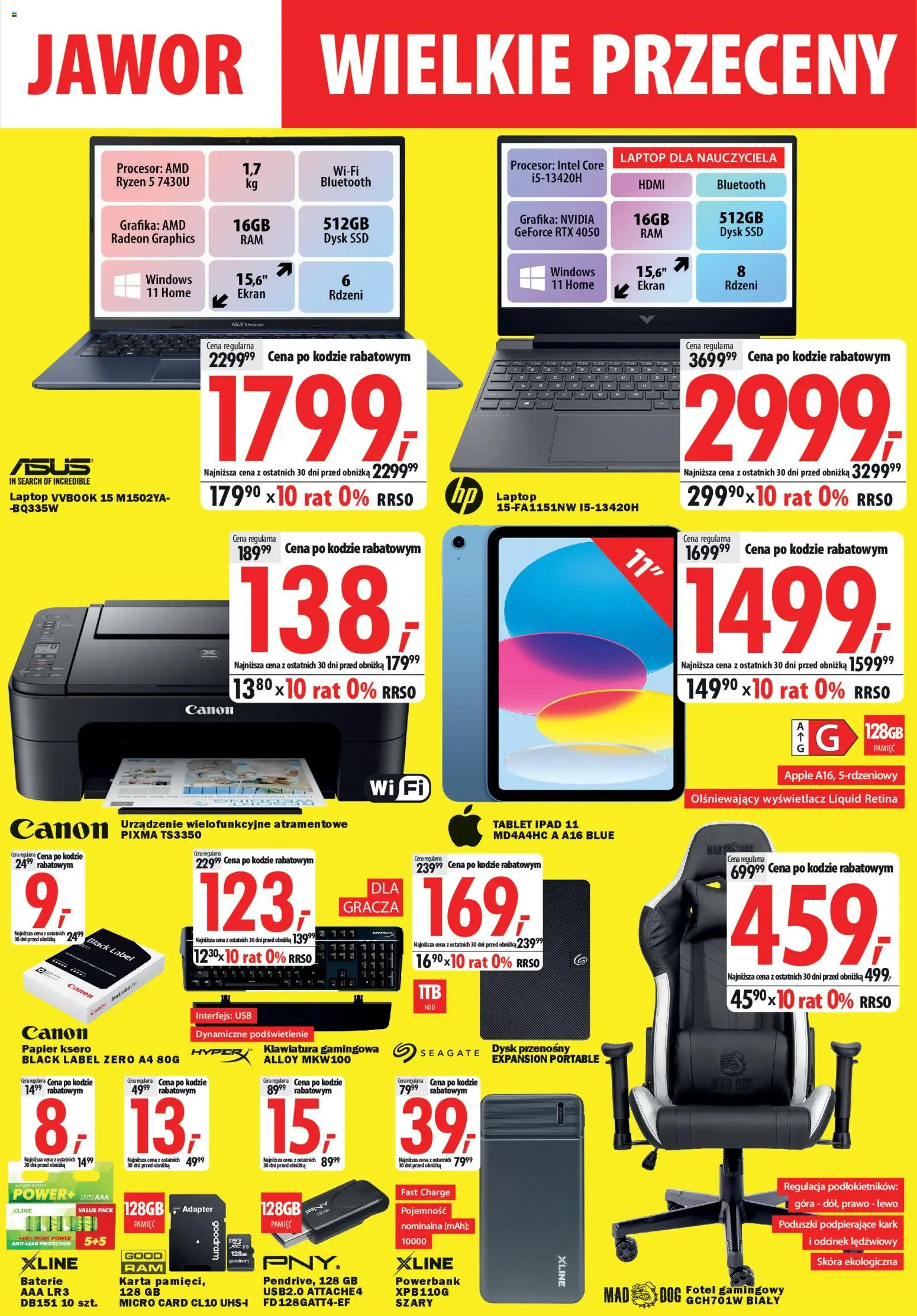 Mediaexpert Gazetka - Wielkie przeceny Jawor od 26.11.2025 | Strona: 5 | Produkty: Laptop, Dysk, USB, Fotel