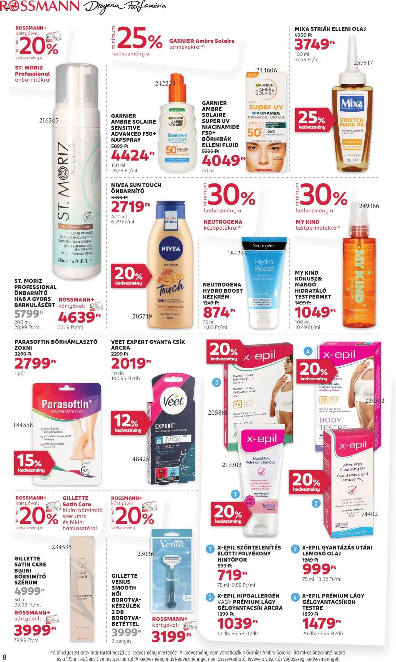 Rossmann akciós ujság - amely érvényes a következő dátumtól: 28.07.2025 | Oldal: 8 | Termékek: Bikini, Borotva, Ing, Mangó