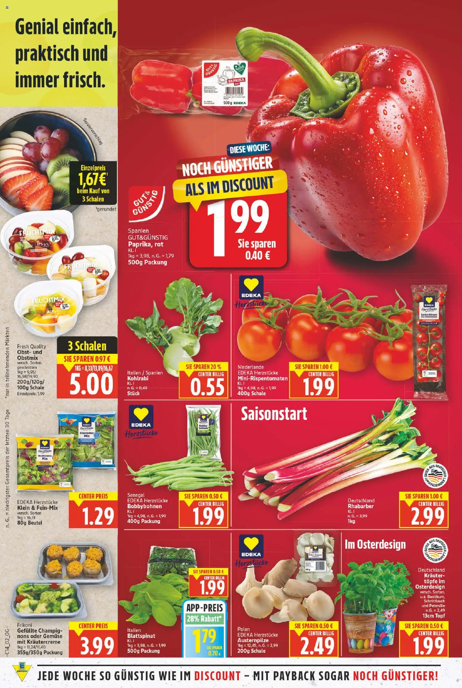 E center Prospekt 	 – gültig ab 30.03.2026 | Seite: 2 | Produkte: Kohlrabi, Gemüse, Paprika, Obst