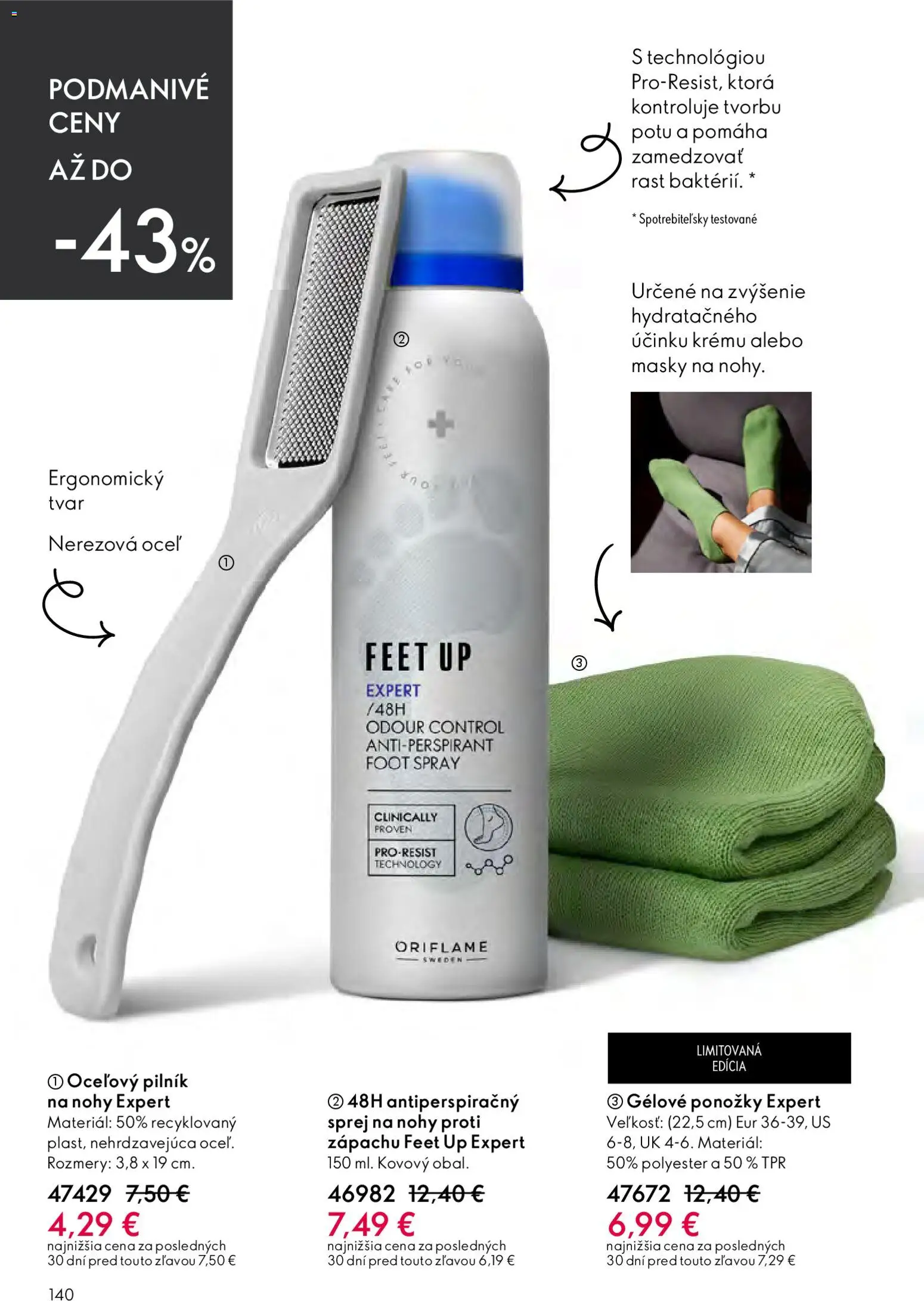 Nové Oriflame akcie – leták je platný od 15.04.2026 | Strana: 140 | Produkty: Antiperspirant, Ponožky