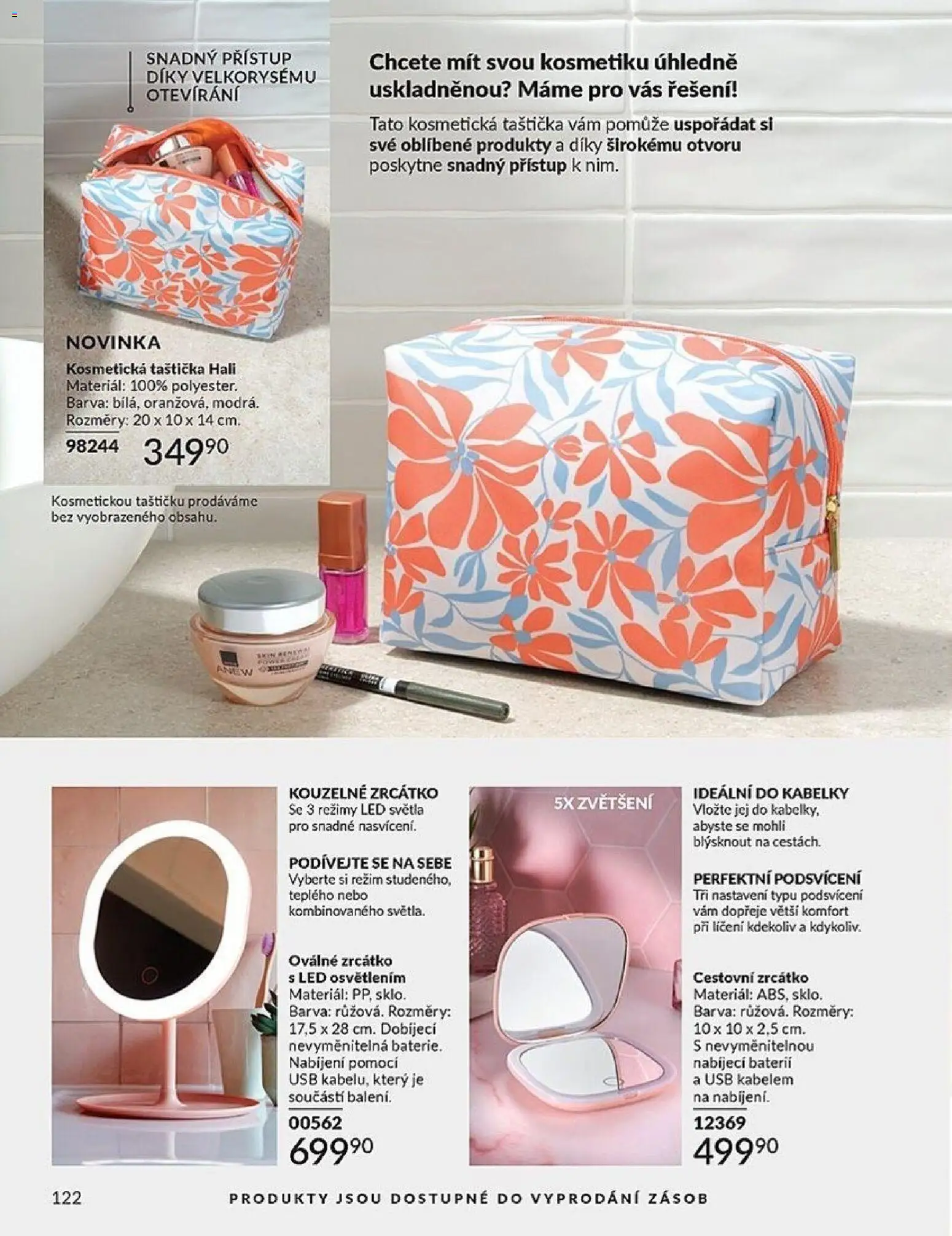 Avon Katalog 04/2026 od 01.04.2026 | Strana: 122 | Produkty: Kosmetická taštička, USB, Kabelky, LED