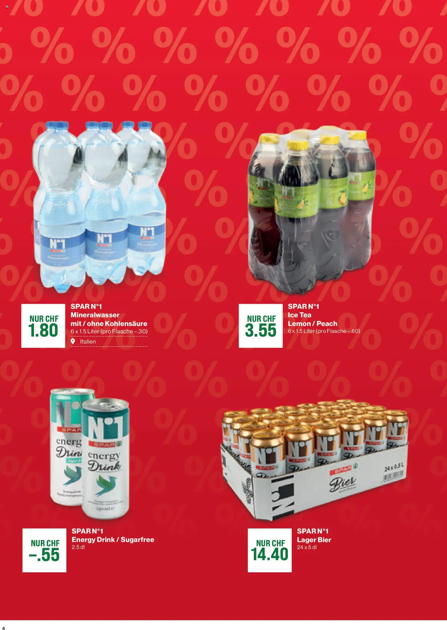 SPAR Aktionen – gültig ab 30.10.2025 | Seite: 4 | Produkte: Mineralwasser, Bier