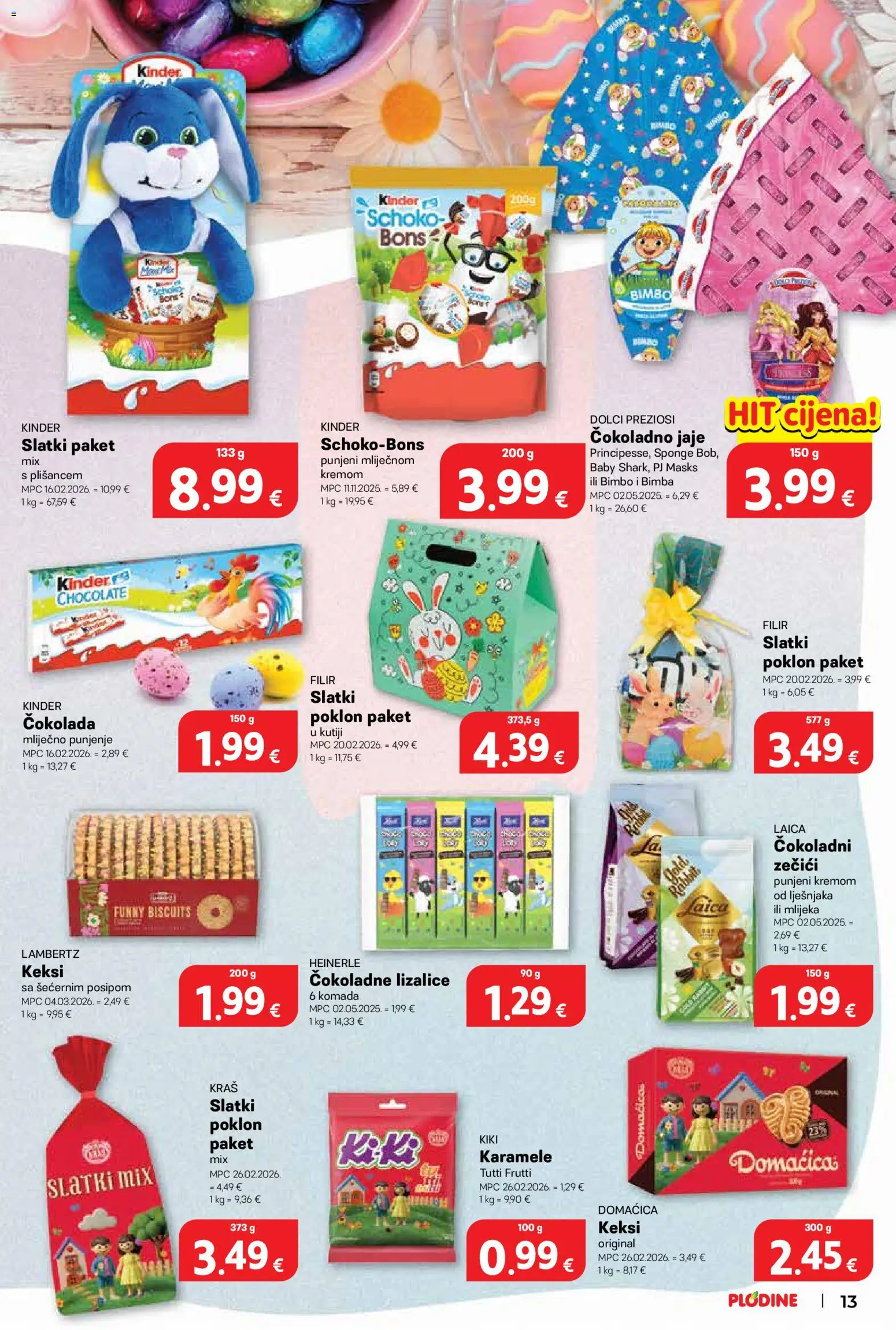 Plodine katalog | vrijedi od 25.03.2026 | Stranica: 13 | Proizvodi: Keksi, Čokolada, Lizalice