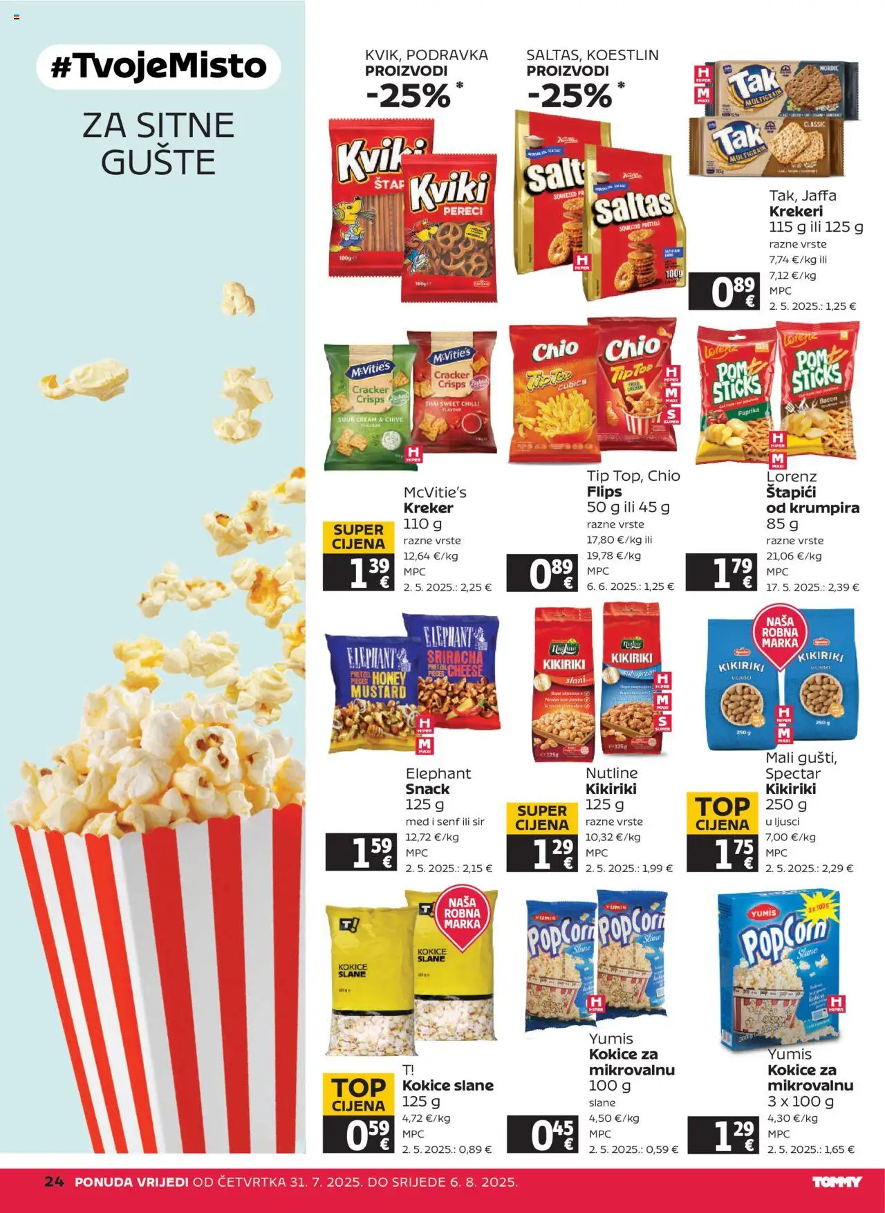 Tommy katalog | vrijedi od 31.07.2025 | Stranica: 24 | Proizvodi: Flips, Podravka, Paprika, Štapići